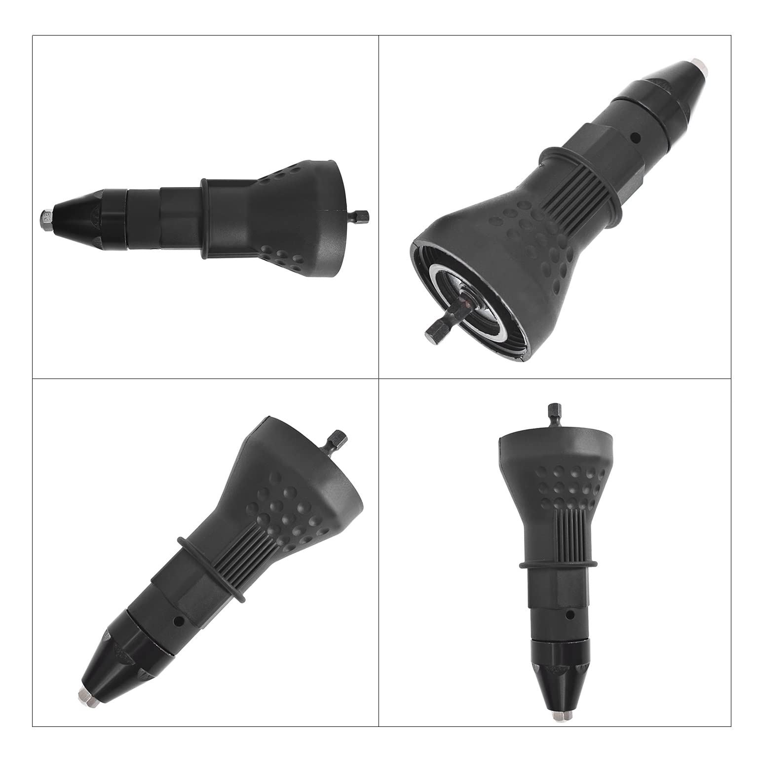 Electric Rivet Nut Gun Drill Adapter Kit - Cordless Riveting Tool with Insert Nut Adaptor for Metal & Woodworking (Black) - Perfect for DIY Projects, Automotive Repairs & Home Improvement