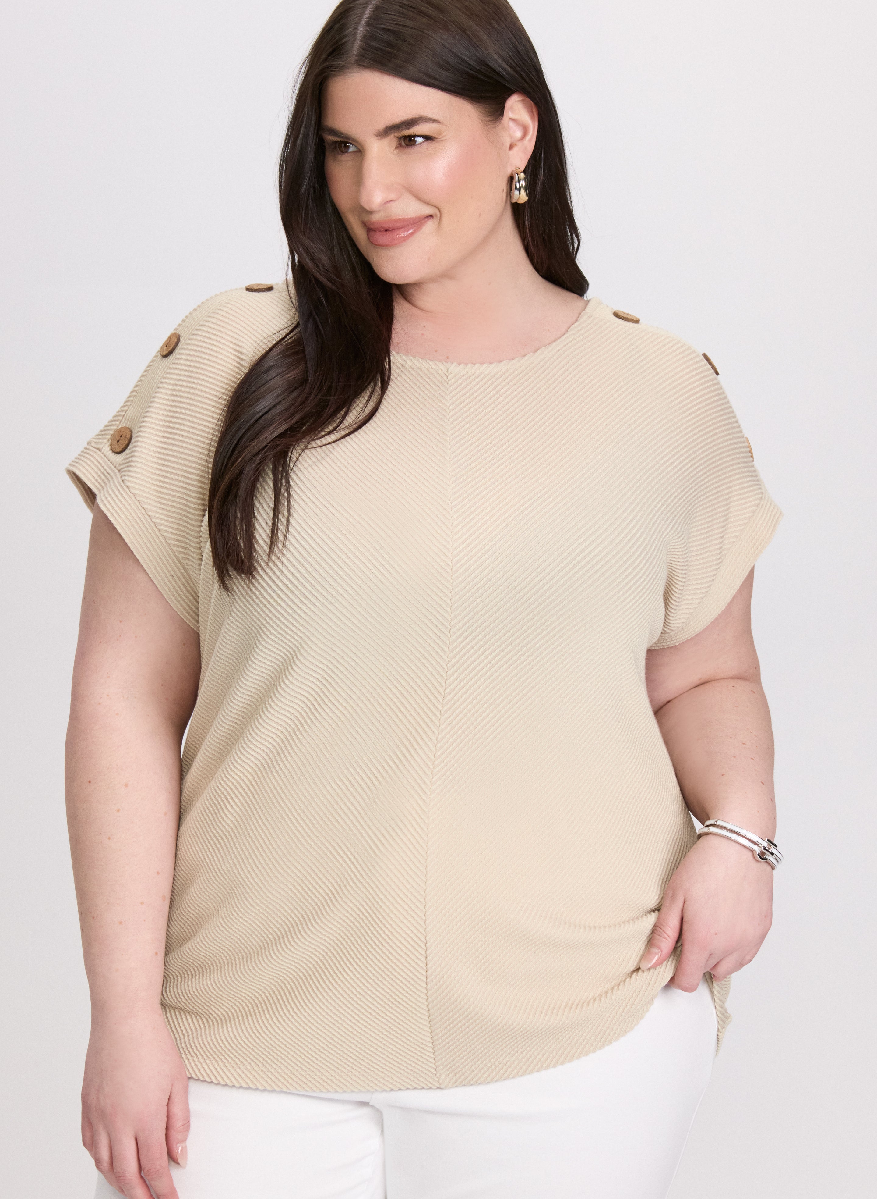 Stylish Button Detail Top for Women - Trendy Blouse with Unique Button Accents - Perfect for Casual Outings, Office Wear & Date Nights