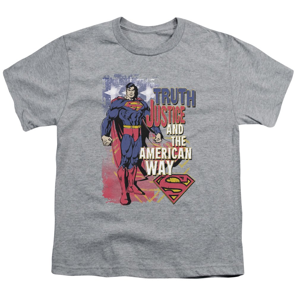 Superman Truth Justice Unisex Youth T-Shirt - Cool Graphic Tee for Kids & Teens - Perfect for School, Parties & Superhero Fans