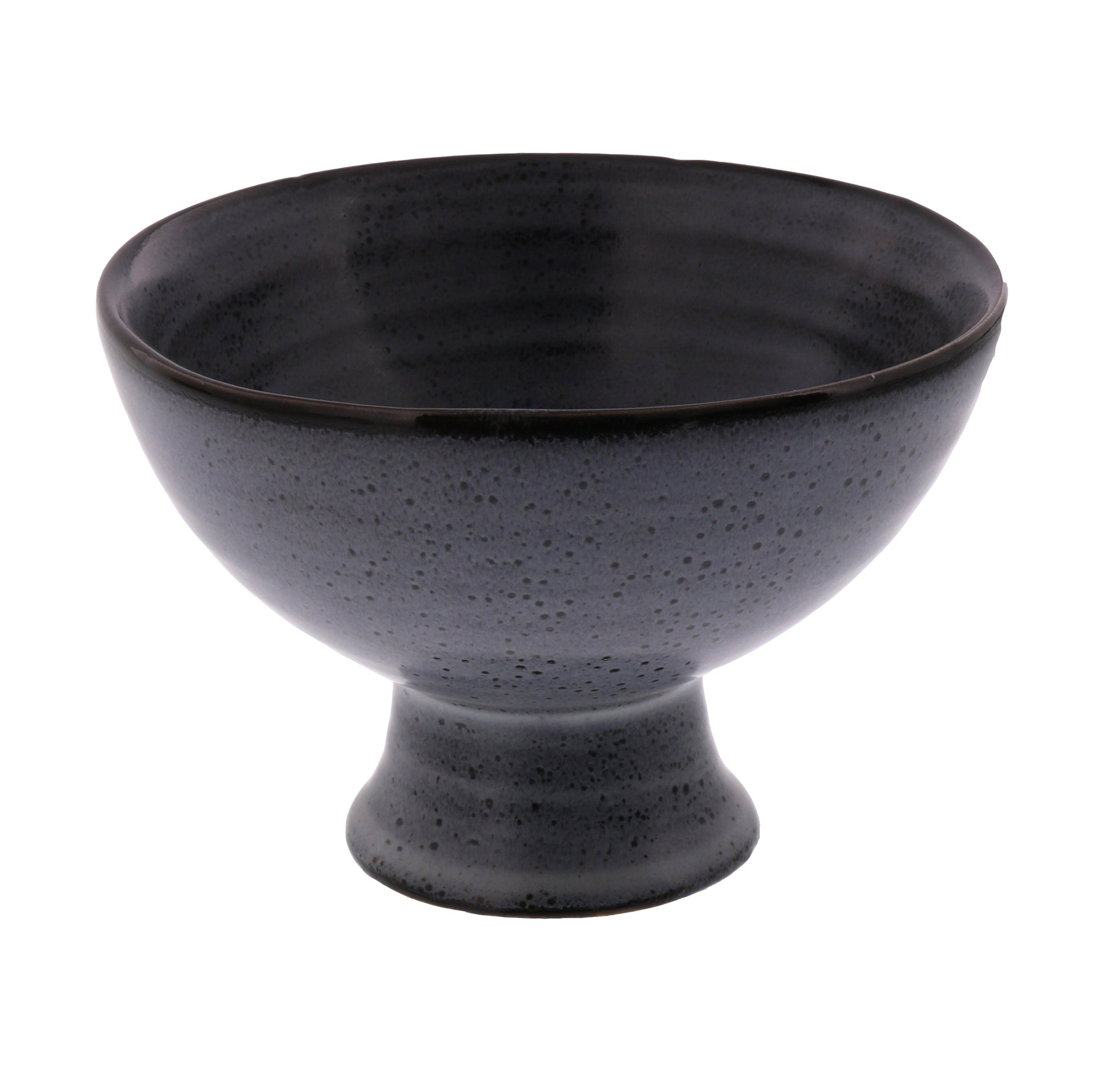 Small Grey Footed Bowl - Elegant Ceramic Serving Bowl for Salads, Desserts & Snacks - Perfect for Dining, Entertaining & Home Decor