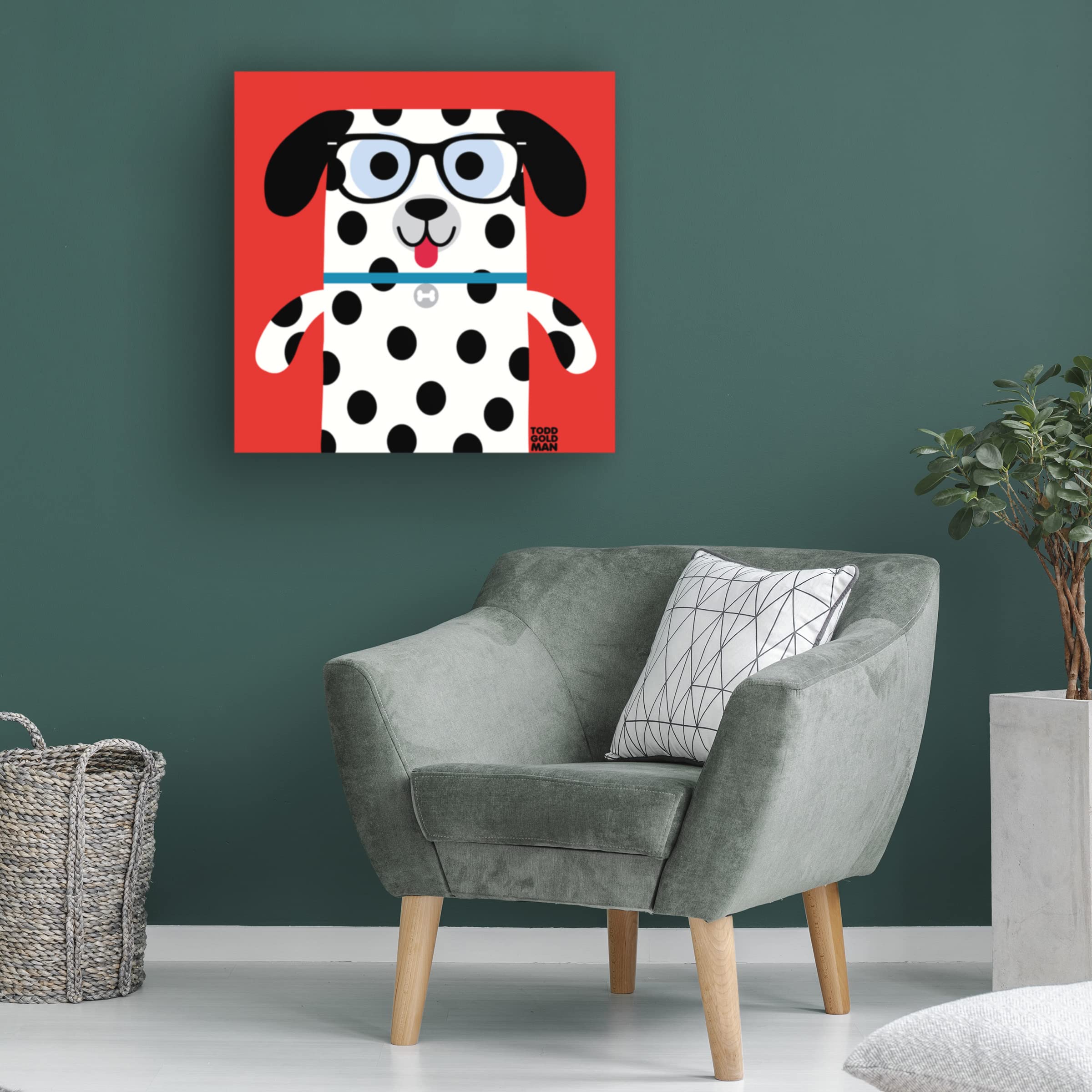 Trademark Fine Art 'Bow Wow Dalmatian' Canvas Art by Todd Art - Perfect for Living Room, Bedroom, and Office Decor