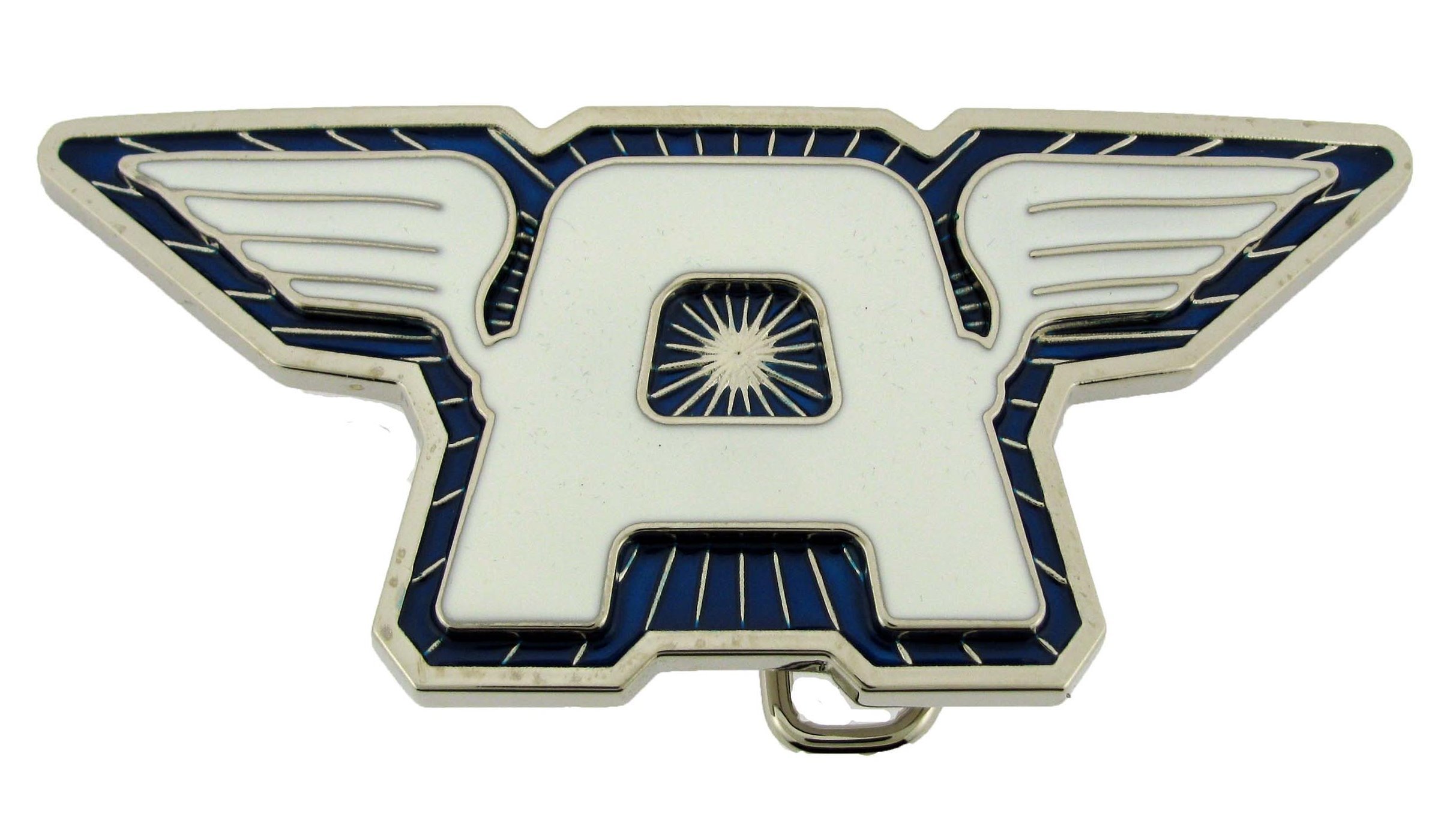 Captain America Silver White Belt Buckle - Marvel Comics Logo - Perfect for Cosplay, Comic Con & Superhero Fans