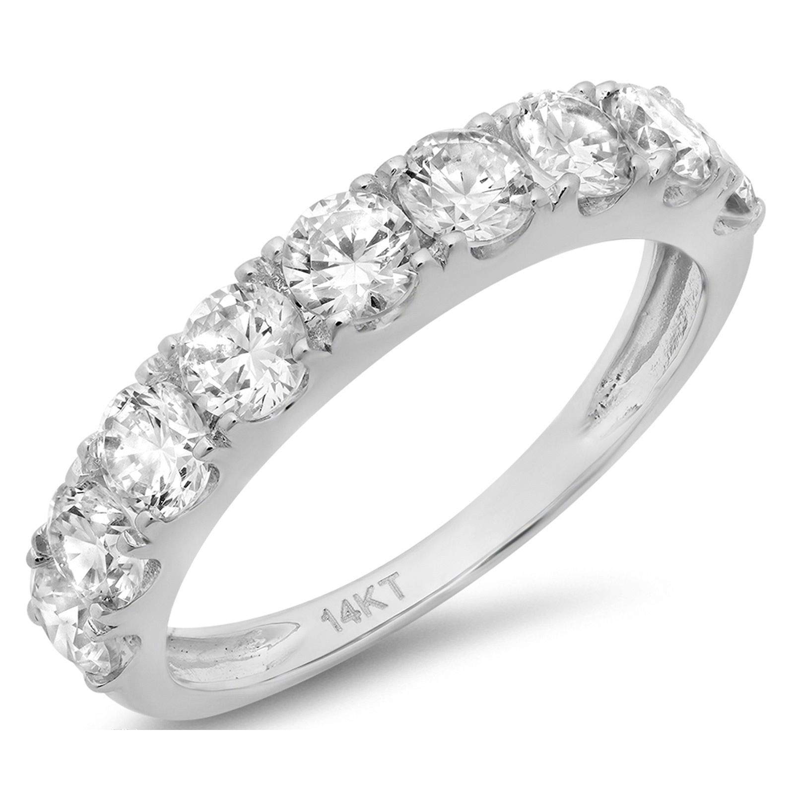 1.53 ct Brilliant Round Cut Conflict-Free Genuine Cultured Diamond Ring - SI1-SI2 Clarity, G-H Color, Solid 14K White Gold Stackable Band - Perfect for Engagement, Wedding, Promise Rings & Art Deco Jewelry Lovers