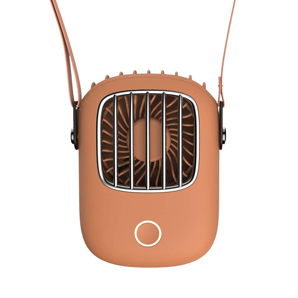 Portable Neck Fan with USB Rechargeable - Hands-Free Hanging Fan for Sports, Outdoor, Office & Travel - Mini Personal Cooling Fan in White, Green, Orange