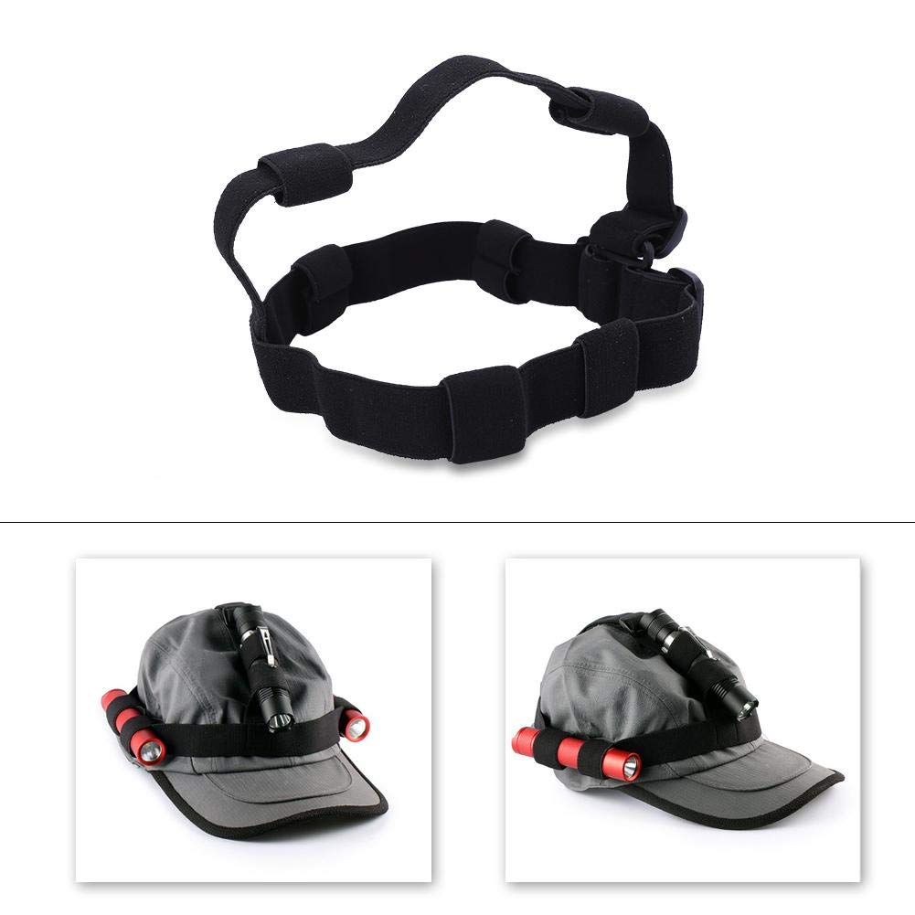 Wbestexercises Flashlight Headband Holder - Adjustable Headlamp Replacement Strap for 18650 Flashlight | Black Headband Accessory for Outdoor Activities, Camping, Hiking & Night Running
