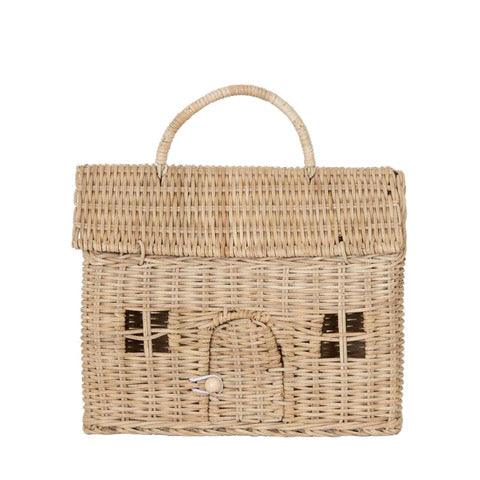 Olli Ella Rattan Casa Clutch - Natural Straw Woven Handbag for Women | Perfect for Beach Vacations, Summer Outfits & Boho Fashion Accessories