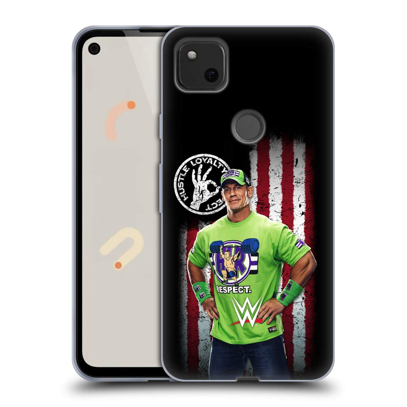 WWE John Cena Flag Case for Google Pixel 4a - Durable Gel Cover for Wrestling Fans