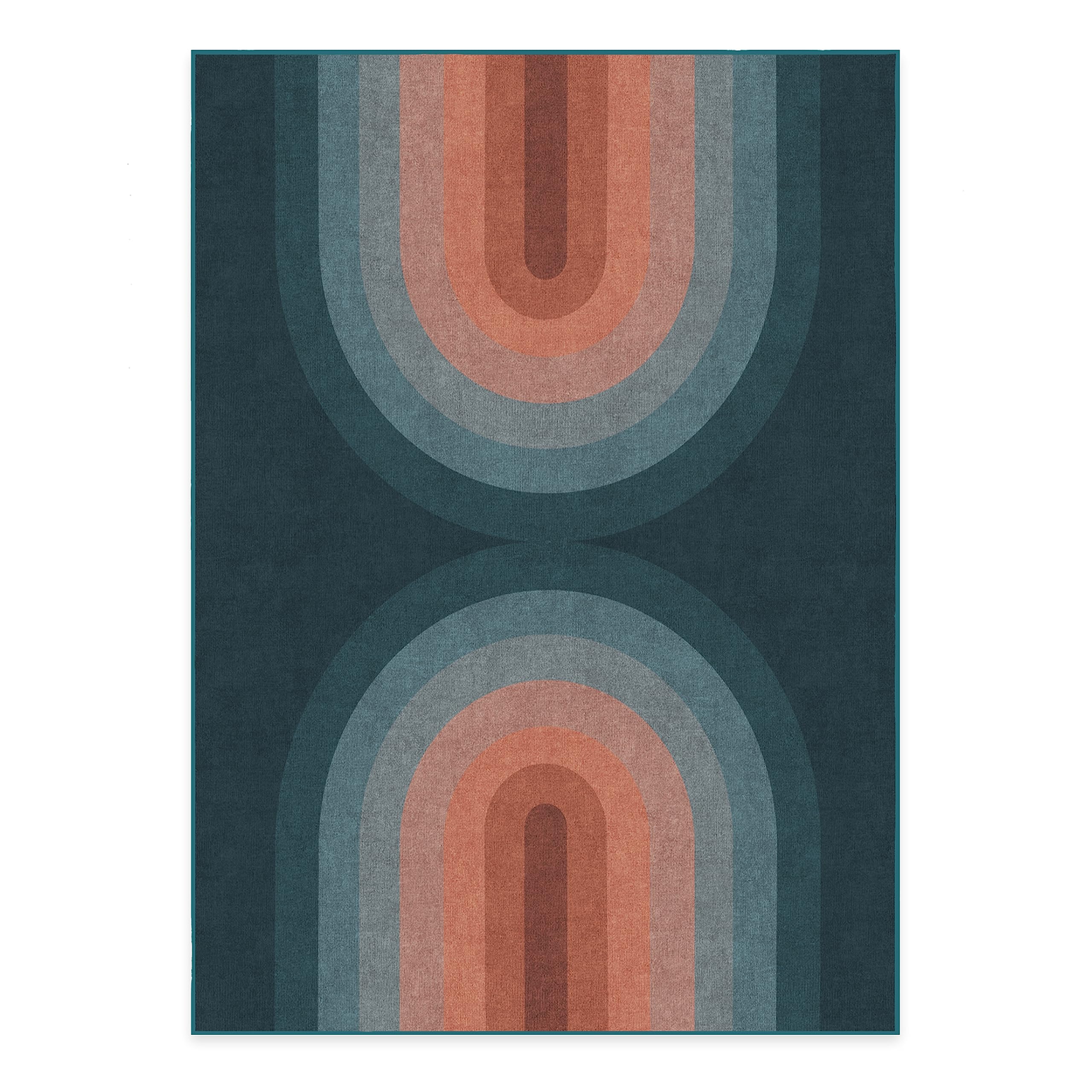 Ruggable Washable 5x7 Area Rug - Absida Teal | Premium Non-Slip Rug for Living Room, Bedroom, Kitchen, Office & Classroom | Waterproof & Pet-Friendly with Gripper Pad | Perfect for High-Traffic Areas & Home Decor