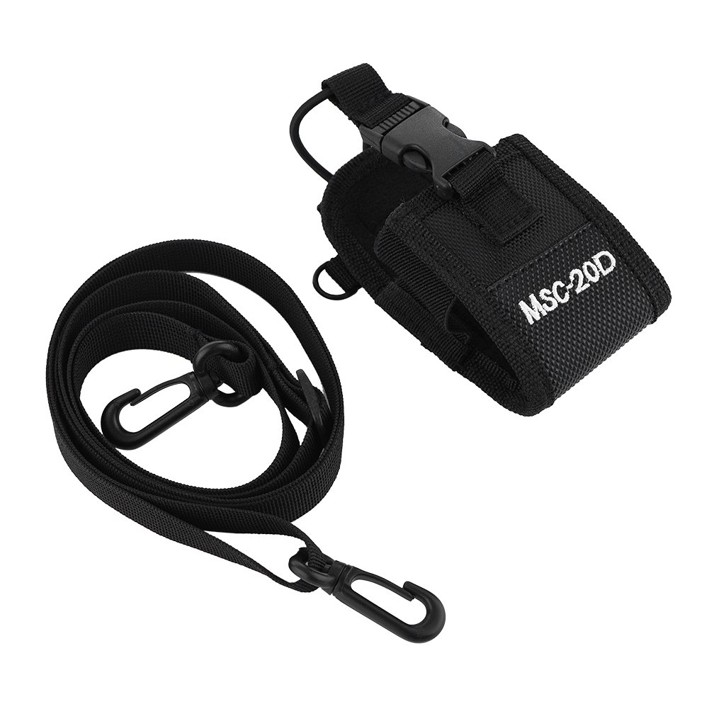 MSC-20D Two Way Radio Holder Holster - Durable Nylon Belt Clip Case with Adjustable Shoulder Strap for Walkie Talkie - Perfect for Construction, Security, and Outdoor Activities