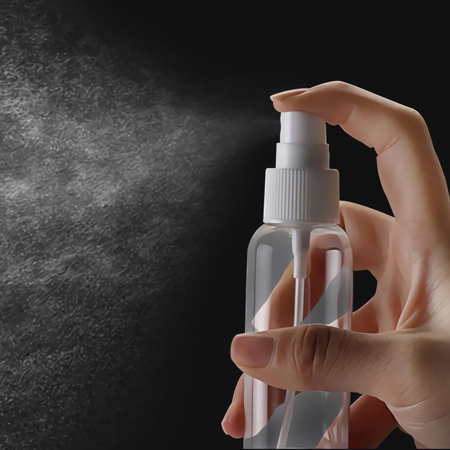 LusDoly 100ml Empty White Plastic Fine Mist Spray Bottles (Pack of 100) with Clear Sprayer & Funnel - Travel Size Refillable Cosmetic Containers for Perfume, Water, Essential Oils, Hair Care & Skincare Products | Perfect for DIY, Salon, Home, Travel & Beauty Storage