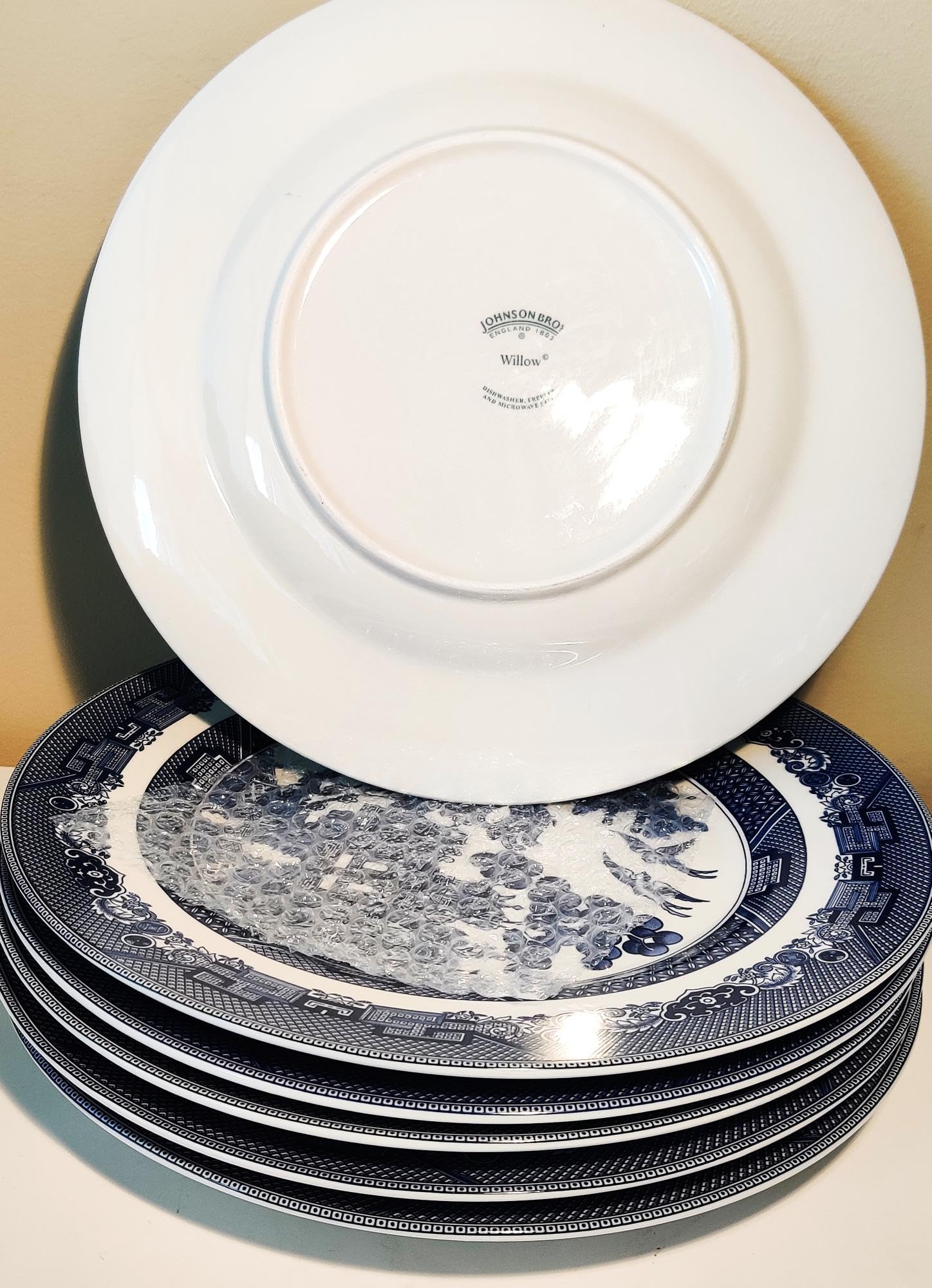 Premium 11-Inch Blue Dinner Plates Set of 6 - Elegant Ceramic Plates for Everyday Dining, Dinner Parties & Restaurant Use