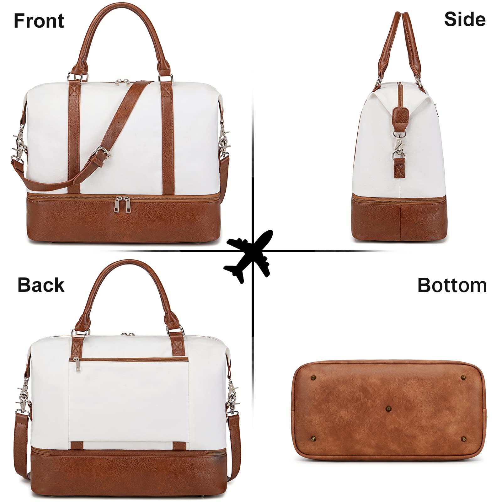 CAMTOP Women's Canvas Travel Bag - Durable Weekend Overnight Carry On Luggage for Women - Perfect for Business Trips, Vacation & Gym Use