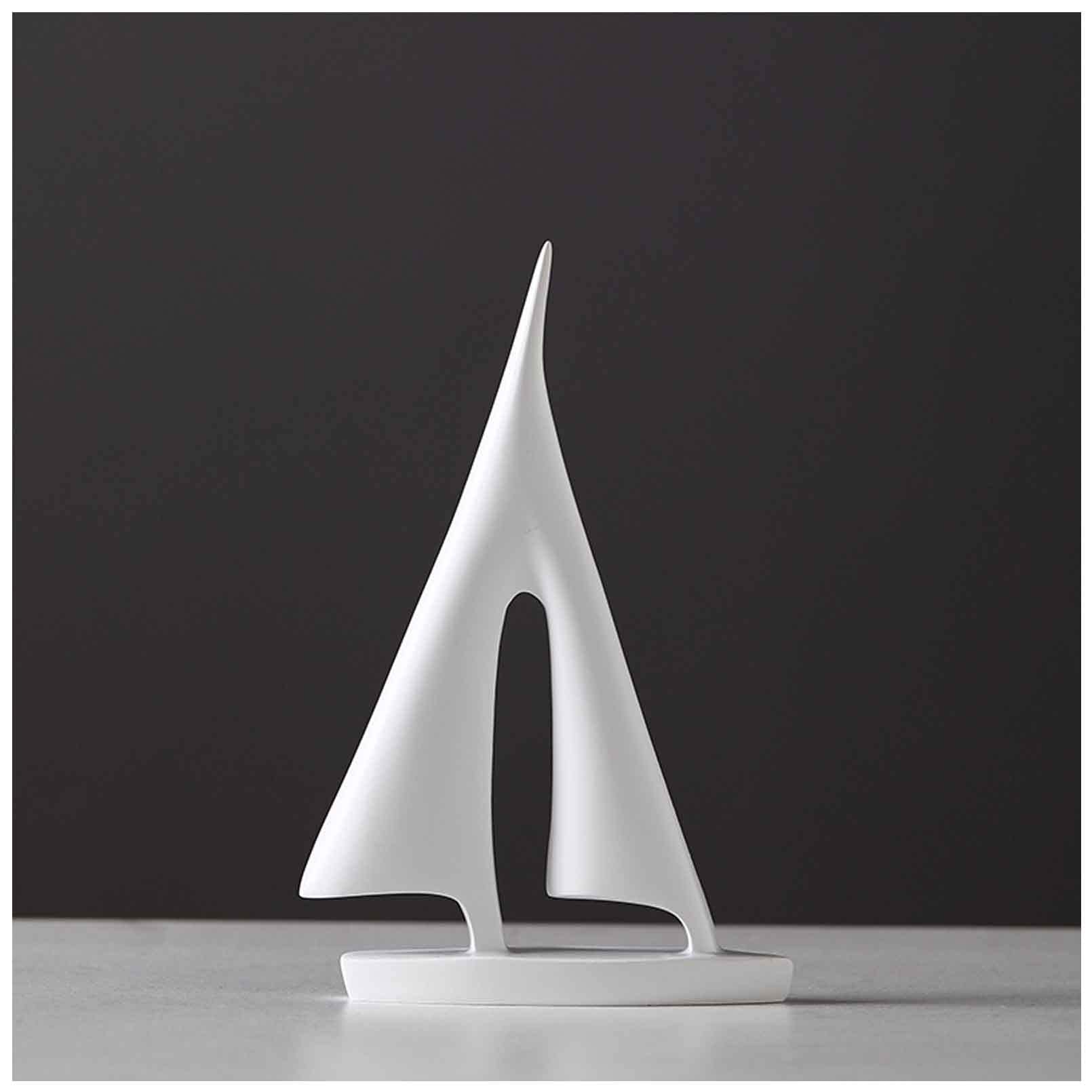 Resin Sailboat Model Statue - Modern Minimalist Desk Decor for Living Room, Home Office & Bookshelf | Nautical-Themed Sculpture for Coastal Decor, Wedding Centerpiece & Gift Idea