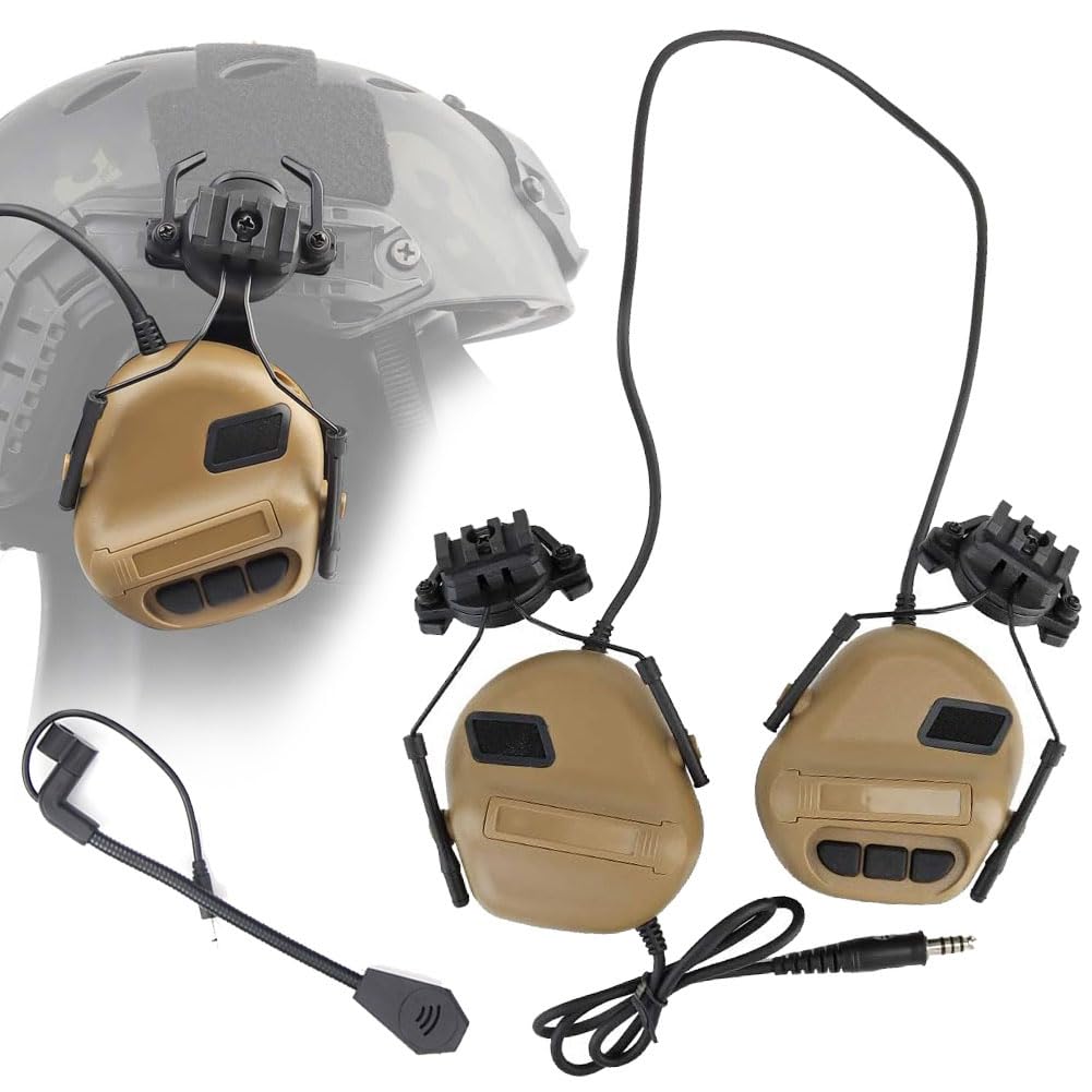 ATAIRSOFT Tactical Headset with Microphone - Military Grade Waterproof Headphones for Hunting & Shooting - Clear Intercom Communication - Perfect for Airsoft, Outdoor Sports and Range Training