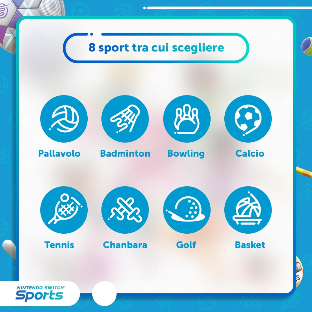 Nintendo Switch Sports - Nintendo Video Game - Italian Edition - Physical Card Version - Fun Multiplayer Sports Games for Family & Friends