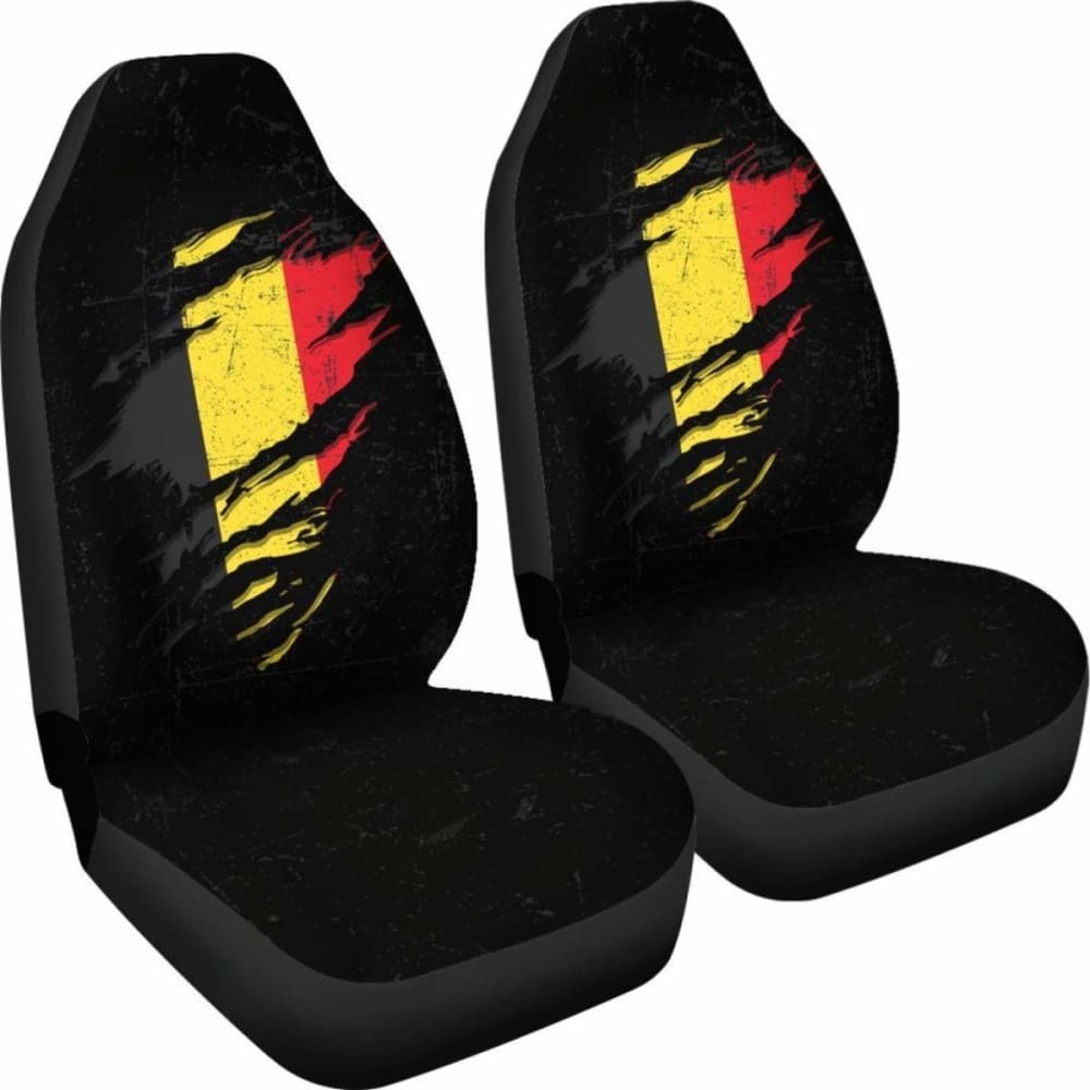 Premium Belgium In Me Car Seat Covers - Grunge Style (Set of 2) - Universal Fit for Cars, Trucks & SUVs - Durable & Stylish Protection for Daily Commute & Road Trips