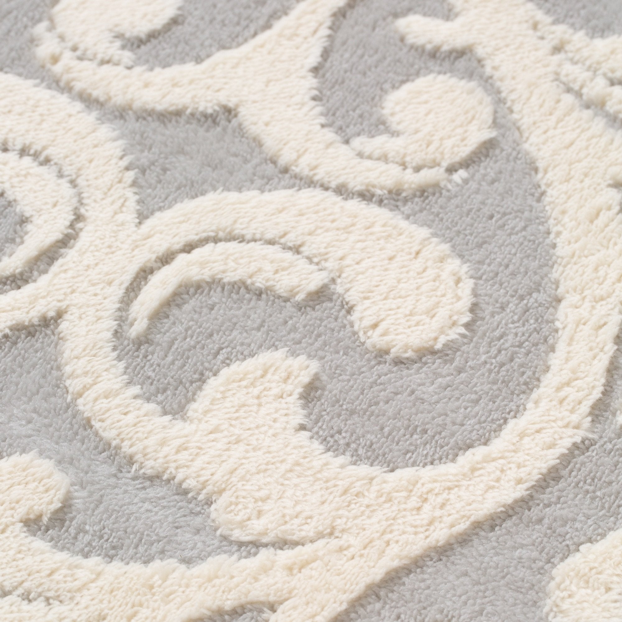 Elfia Soft Plush Gray Area Rug 6.2x6.2 Feet (190x190cm) - Non-Slip Living Room Carpet for Bedroom, Nursery & Home Decor