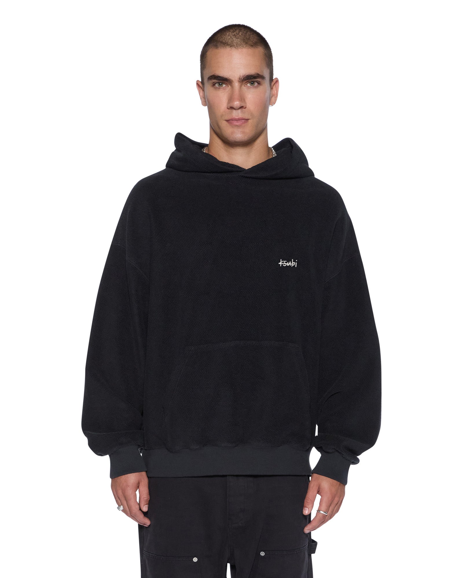 EKCESS Men's Hoodie 1999 Collection - Jet Black Pullover Sweatshirt for Casual Wear & Street Style