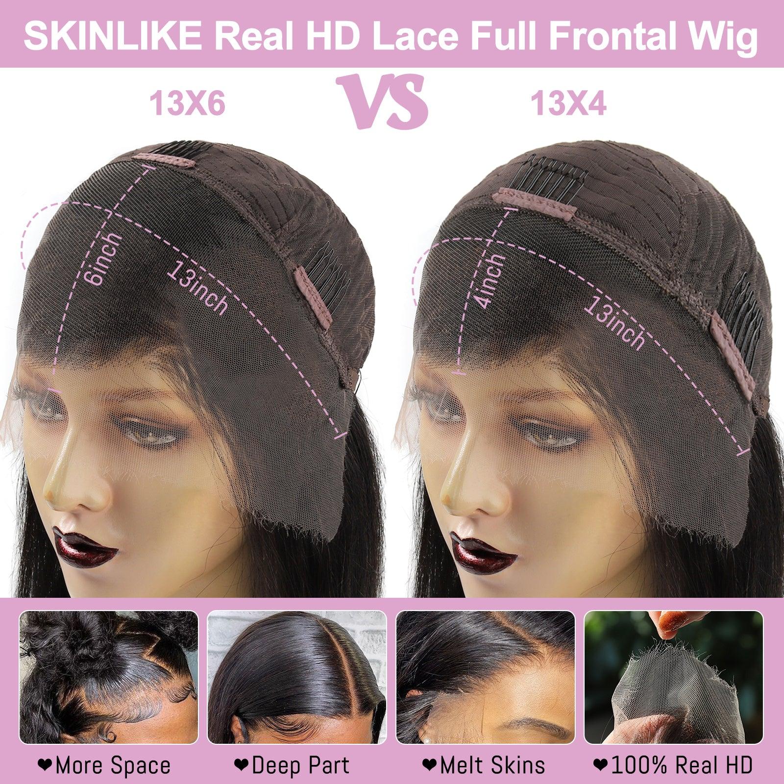 WOWANGEL 13x6 HD Lace Full Frontal Wig Straight 180% Density Human Hair - Free USA Shipping | Perfect for Daily Wear, Cosplay & Special Occasions
