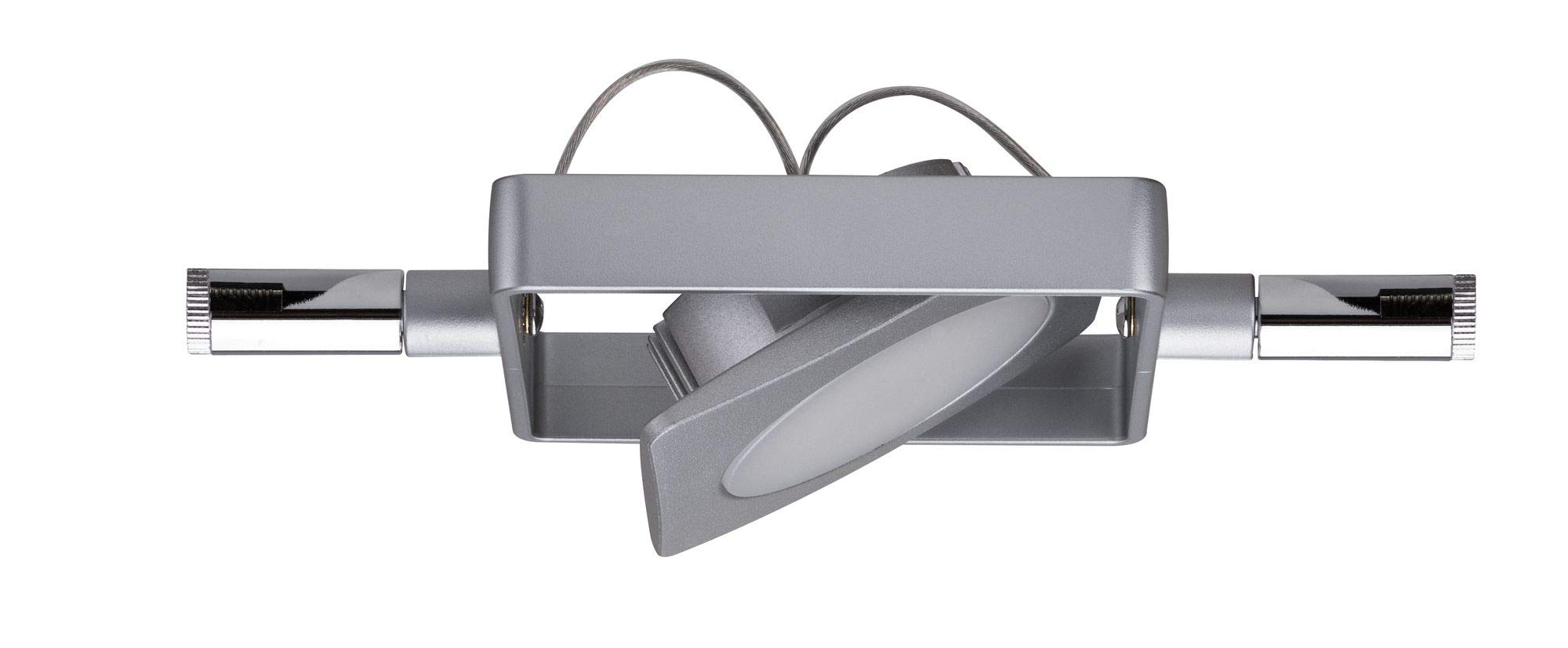 Paulmann 941.07 MacLED Tension Wire Lighting System - 4 Square Spotlights with 10m Cable & Transformer - 16W 2700K Chrome Indoor Ceiling/Wall Lights [Energy Class A+] - Perfect for Modern Homes, Retail Displays & Gallery Lighting