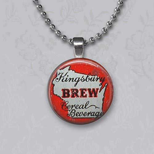 Vintage Kingsbury Beer Pendant Necklace - Antique Beer Bottle Opener Charm for Men & Women - Perfect for Beer Lovers, Home Bars, and Pub Parties