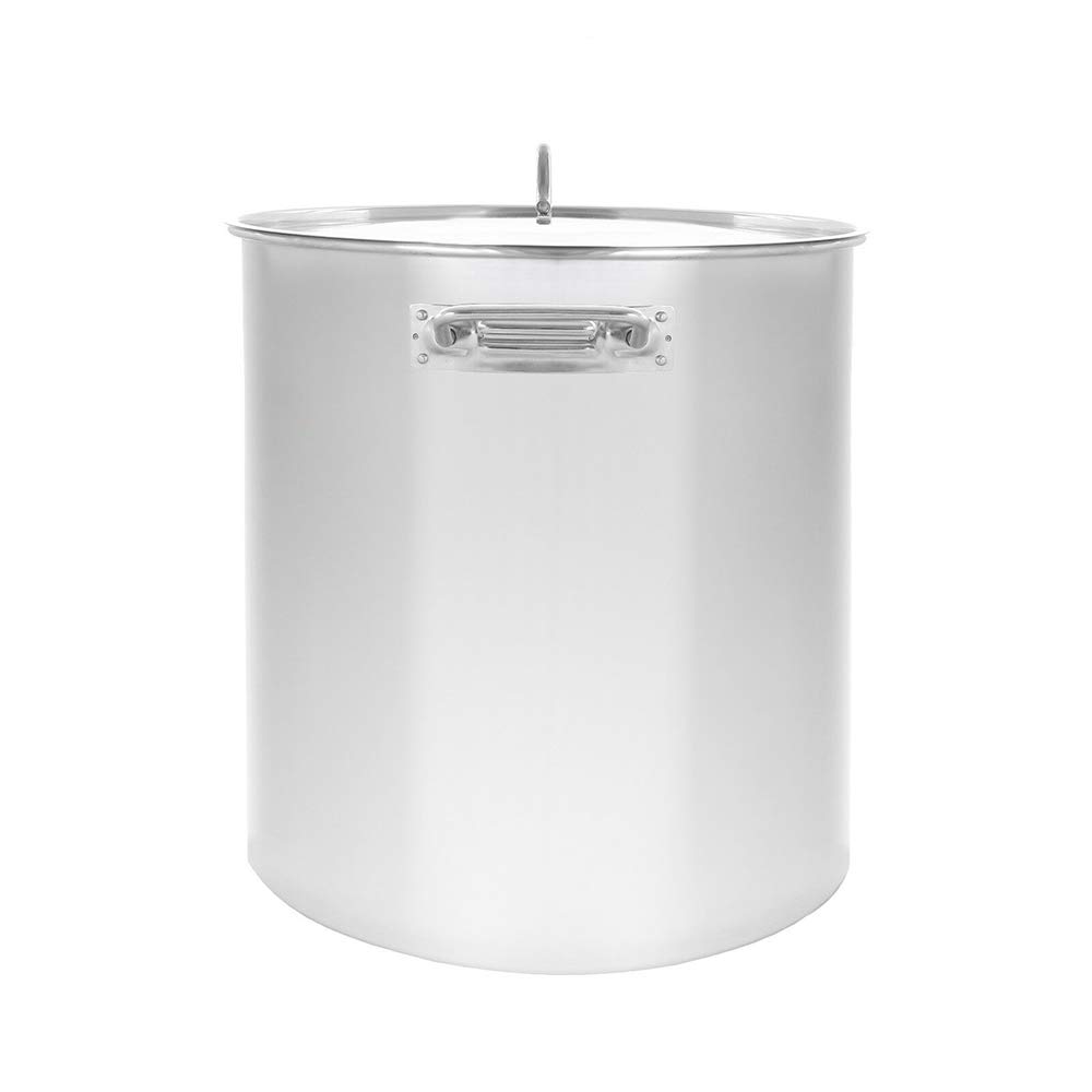 50QT Stainless Steel Stock Pot with Lid - Large Brewing Kettle for Home & Commercial Use - 16.5