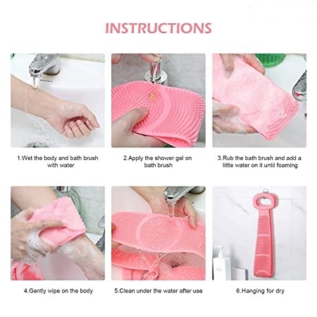 ULTRONEX Silicone Body Scrubber - Double-Sided Exfoliating Brush for Deep Skin Cleaning & Massage - Shower & Bath Use