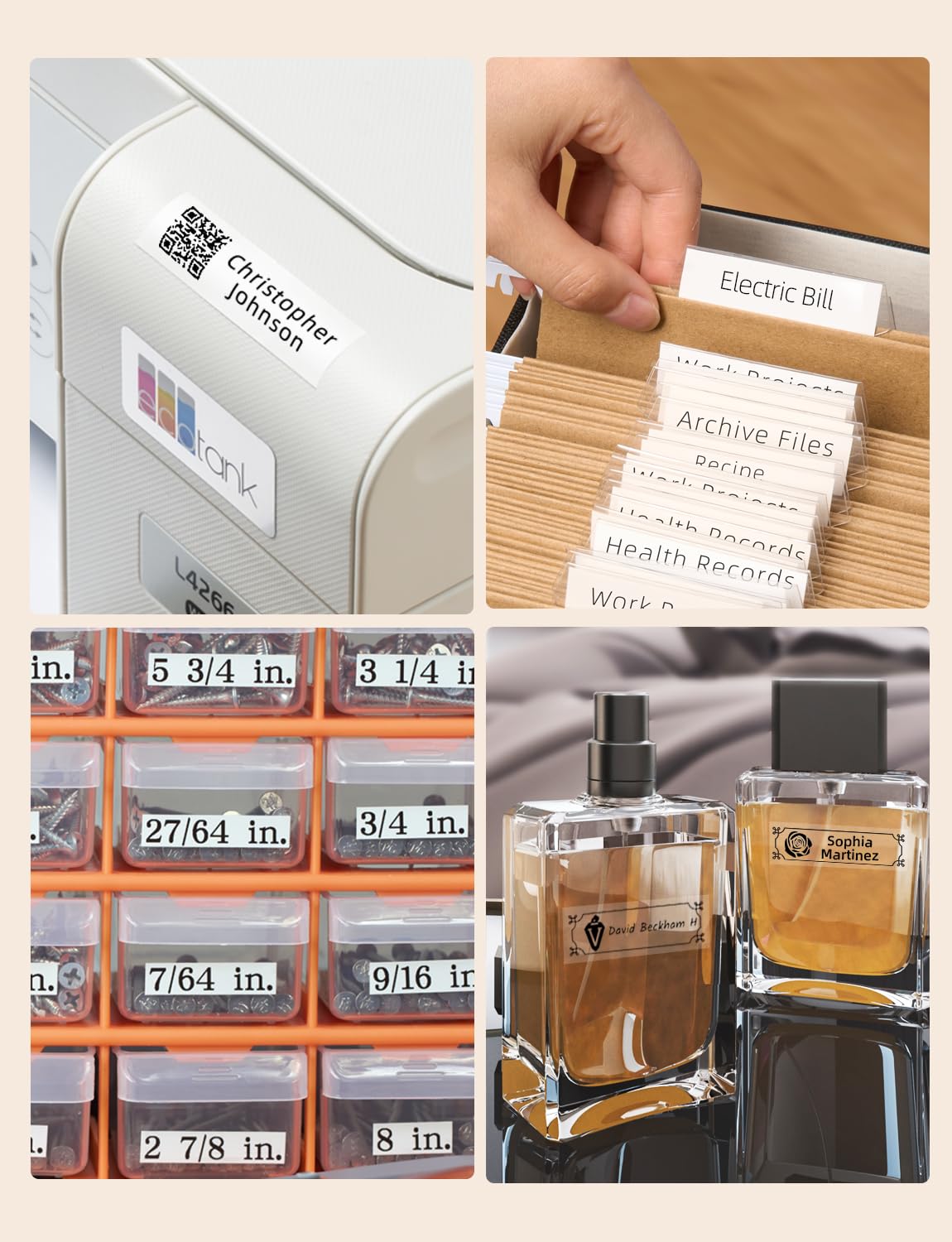 Makeid E1 Bluetooth Label Maker - Rechargeable QWERTY Keyboard Label Printer with 3.4