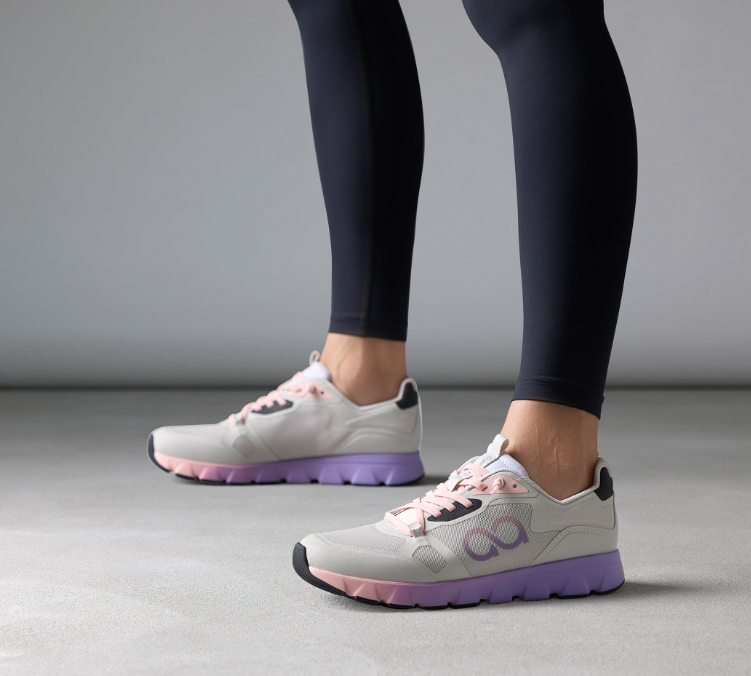 TENHAAG Grey Lilac Slip-On Sneakers for Women - Comfortable Casual Walking Shoes for Everyday Wear, Gym, and Travel
