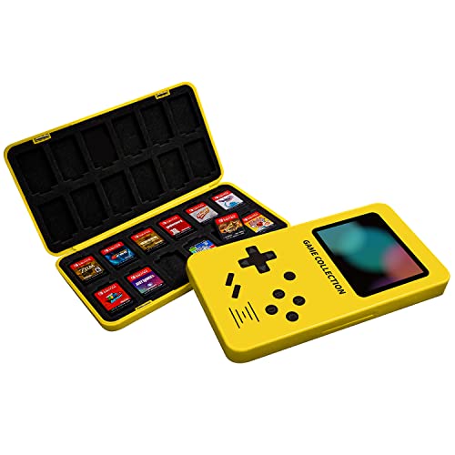 SNRIQ 24 Slots Portable Nintendo Switch Game Card Case Holder - Yellow-G | Compact Travel Storage for Switch Game Cartridges | Perfect for Gaming On-The-Go & Organizing Your Switch Collection