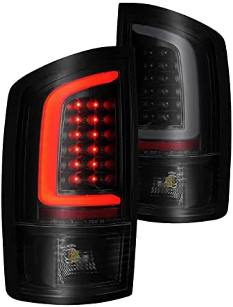 ANZO (311369) 2002-2006 Dodge Ram 1500 LED Tail Lights with Light Bar - Black Housing & Smoke Lens - Upgrade Your Truck's Style & Visibility for Night Driving & Off-Road Adventures