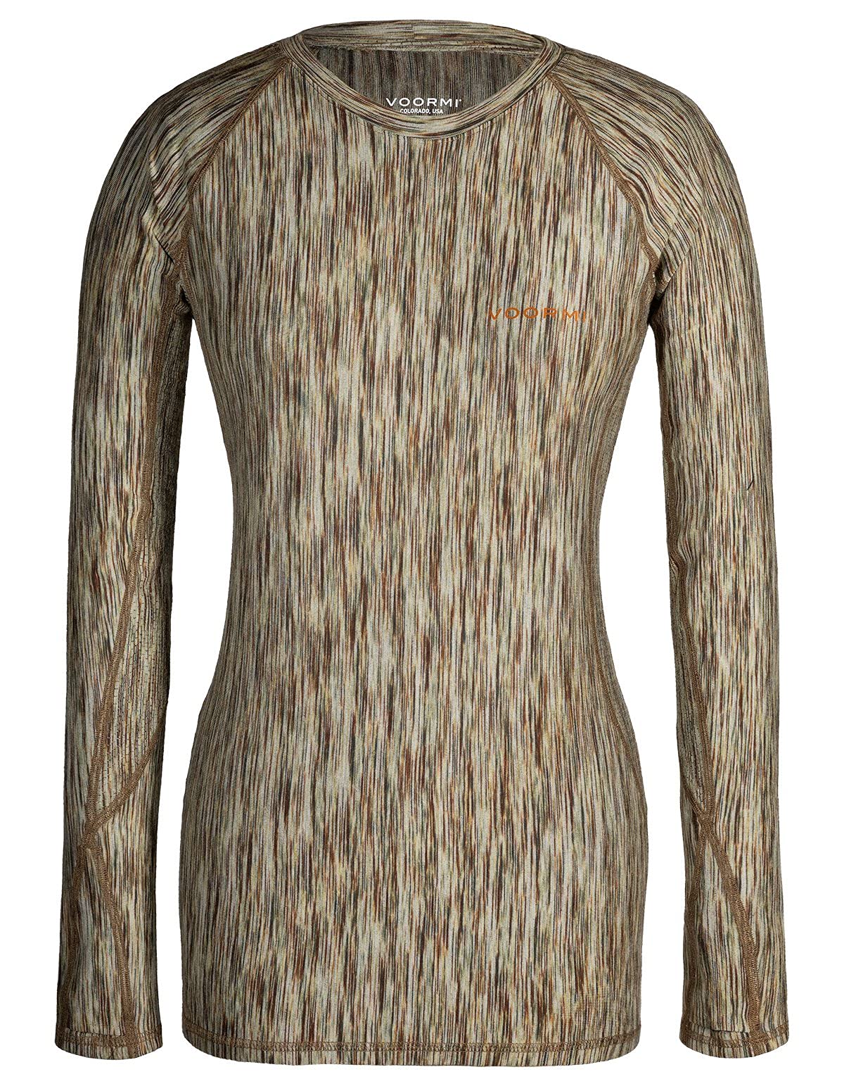 VOORMI Women's Long Sleeve Baselayer Crew - Moisture Wicking Thermal Underwear for Hiking, Running & Cold Weather - Soft Merino Wool Blend Base Layer Top