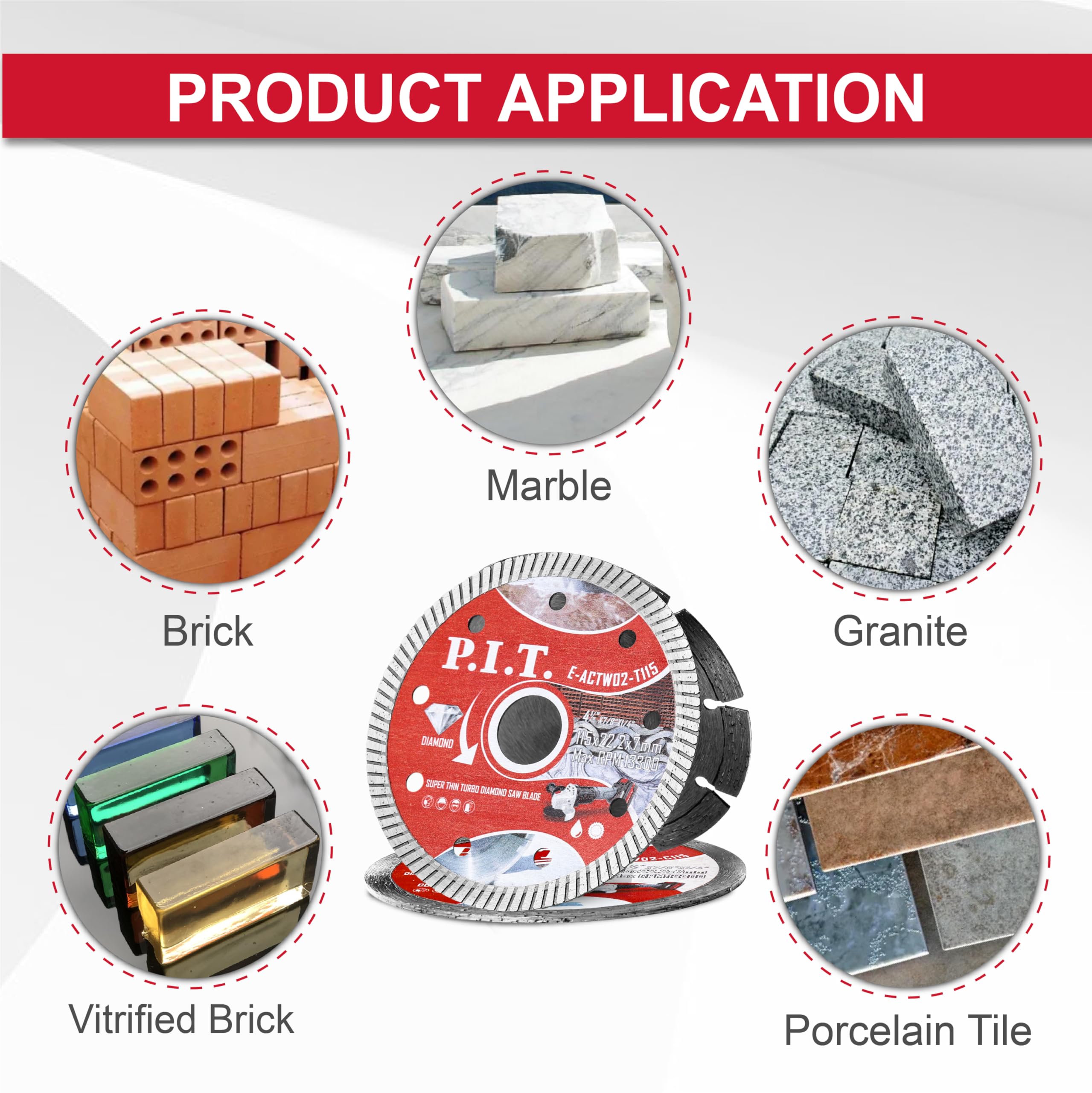 3-in-1 4.5 Inch Diamond Saw Blade Set for Angle Grinder - Dry/Wet Cutting Tile, Ceramic, Marble, Granite, Concrete, Glass | Perfect for Masonry, Stone & Terrazzo Work | 7/8 Inch Arbor | DIY & Professional Construction Projects