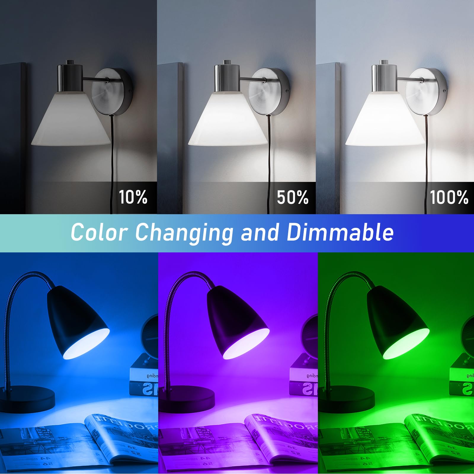 2 Pack Battery Operated LED Light Bulbs - Dimmable E26 Base, 13 Color RGB Changing Puck Lights with Remote Control & Memory Function - Perfect for Non-Electric Chandeliers, Wall Sconces, Closets, Camping & Emergency Lighting