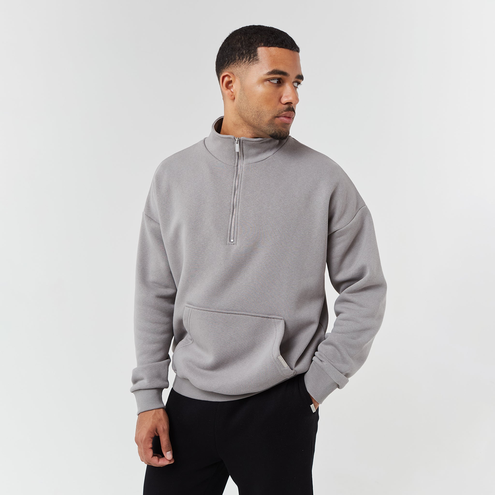 Relaxed Fit 1/4 Zip Fleece Pullover for Men & Women | Dark Stone | Cozy Winter Wear for Outdoor Activities & Casual Loungewear