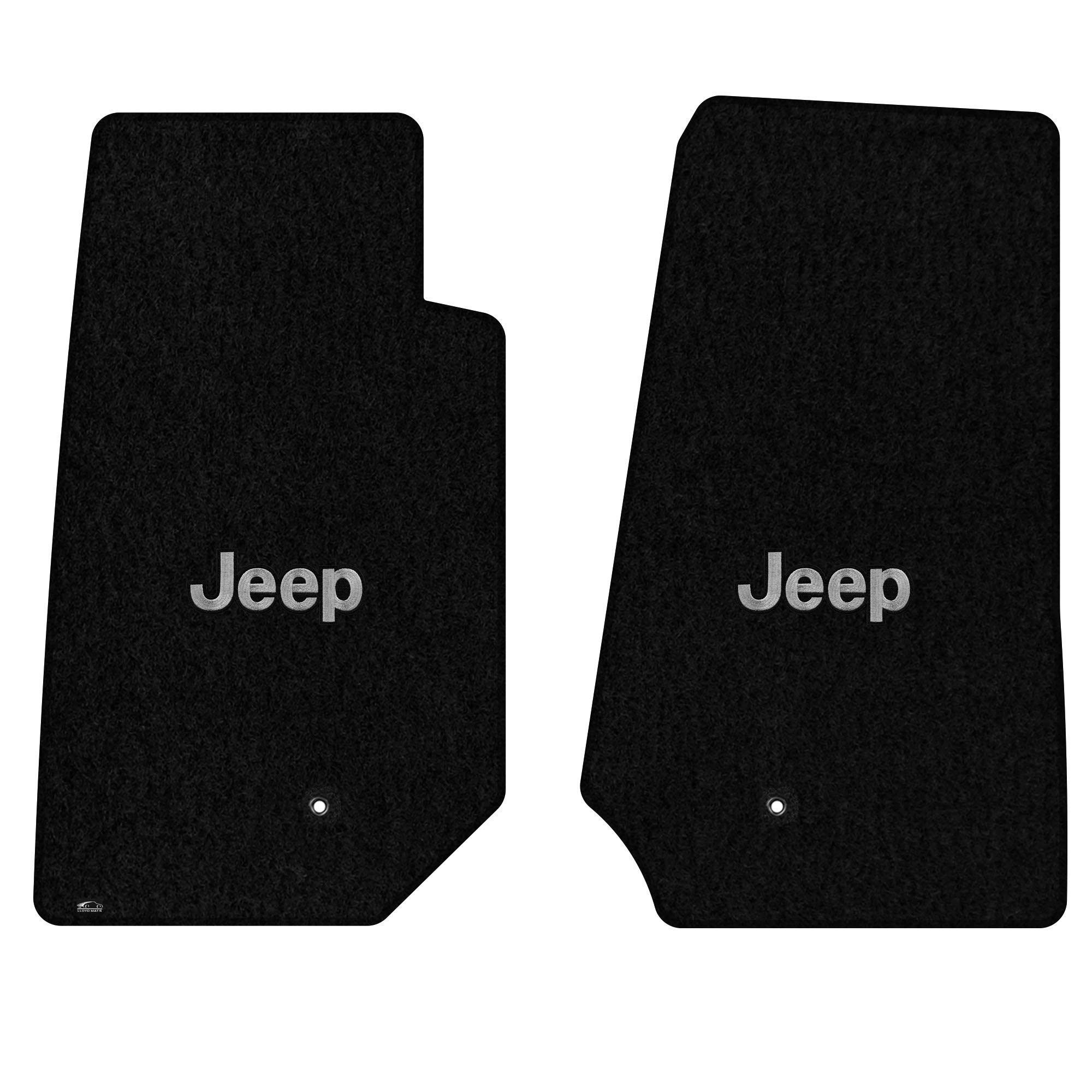 Premium Custom-Fit Carpeted Floor Mats for 2007-2013 Jeep Wrangler Unlimited - Luxury Black Car Floor Liners with Jeep Logo (2-Piece Set) - Perfect for Off-Road Adventures & Daily Commutes