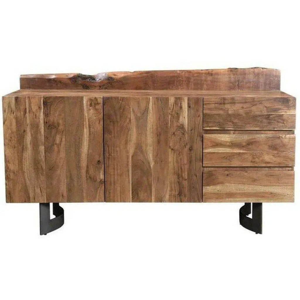 66 Inch Industrial Sideboard Buffet Cabinet for Dining Room - Rustic Wood & Metal Storage Console Table for Home Decor & Entertaining