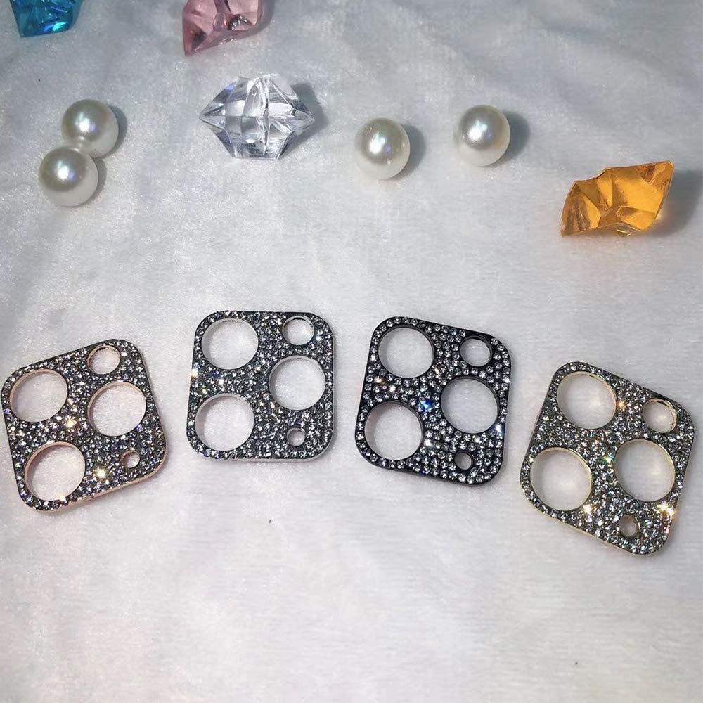 2 Pack 3D Glitter Bling Diamond Camera Lens Cover Protector for iPhone 12 - Silver | Scratch-Resistant Sticker Protector | Perfect for Parties, Travel & Everyday Protection