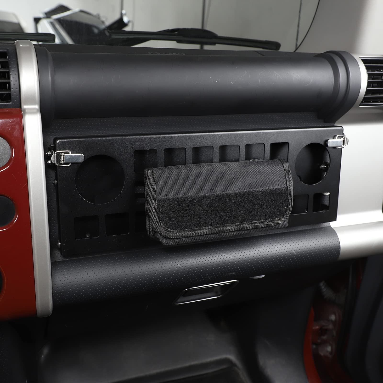 Aluminum Alloy Car Organizer Tray for Toyota FJ Cruiser 2007-2021 - Multi-Function Storage Rack for Phone, Keys & Tools - Perfect for Road Trips & Daily Commuting