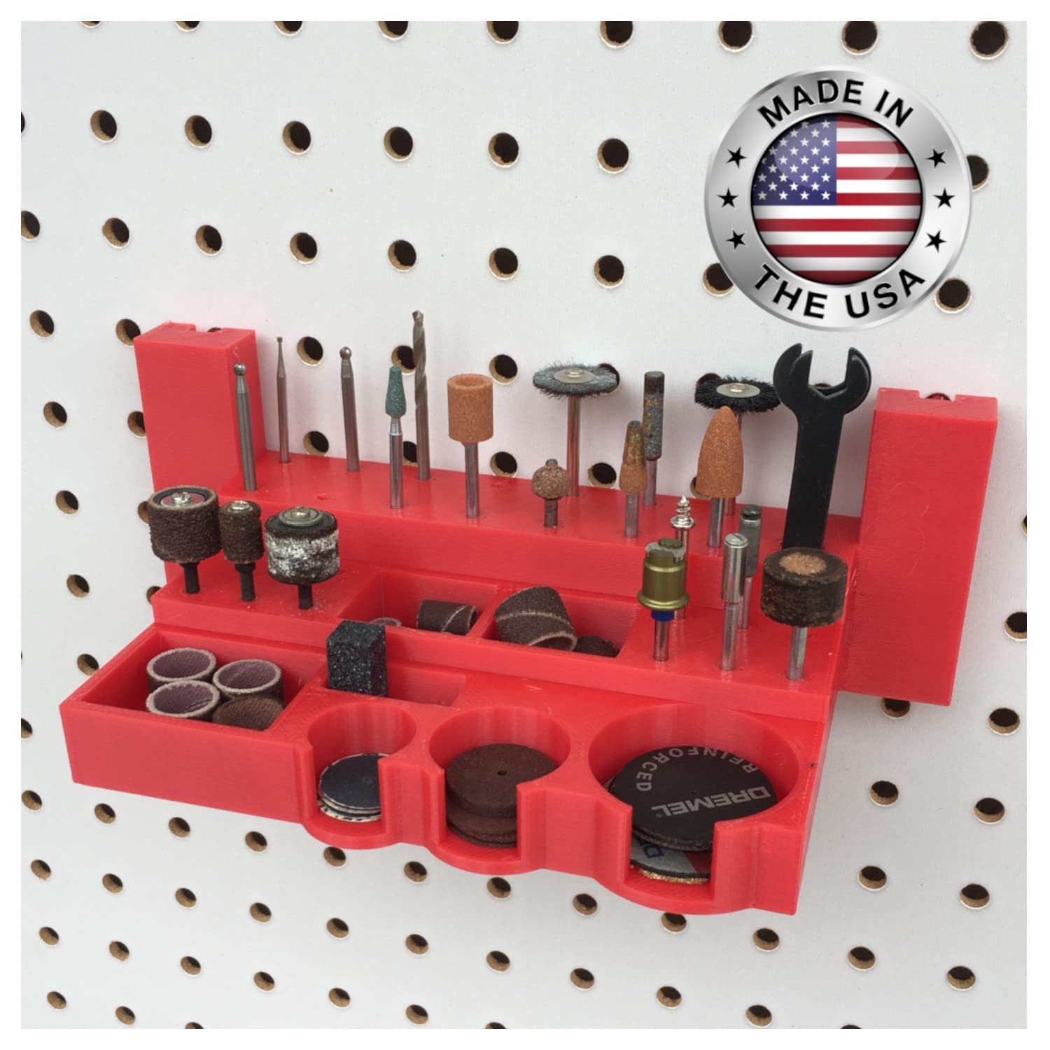 Rotary Tool Organizer for Pegboard - Wall Mount Storage for Drill Bits, Screwdrivers & DIY Tools - Perfect for Garage, Workshop & Craft Room Organization
