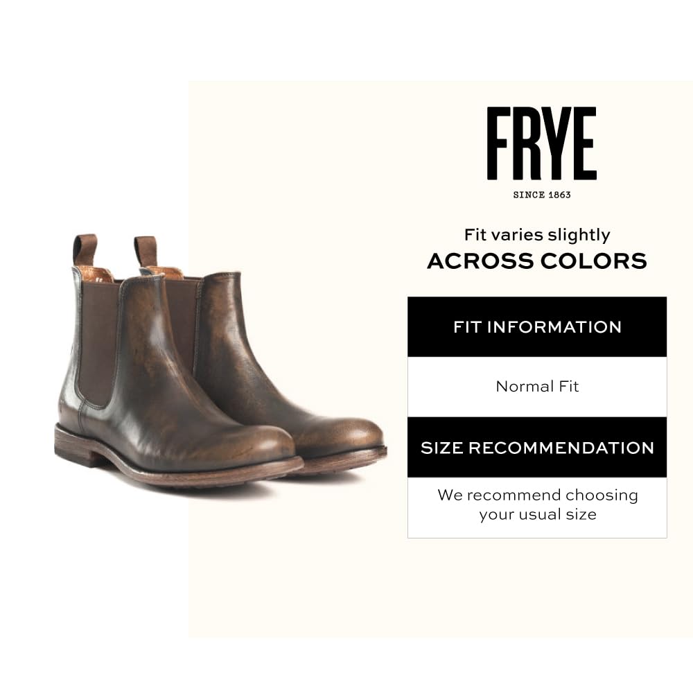 Frye Tyler Men's Chelsea Boots – Flexible Blake Construction, Elastic Side Panels, Comfort Footbed & Leather Lined – 6