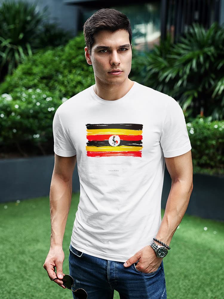 Smartprints Grunge Flag of Uganda Watercolor T-Shirt for Men - Stylish Graphic Tee for Casual Wear, Street Fashion & Patriotic Outfits