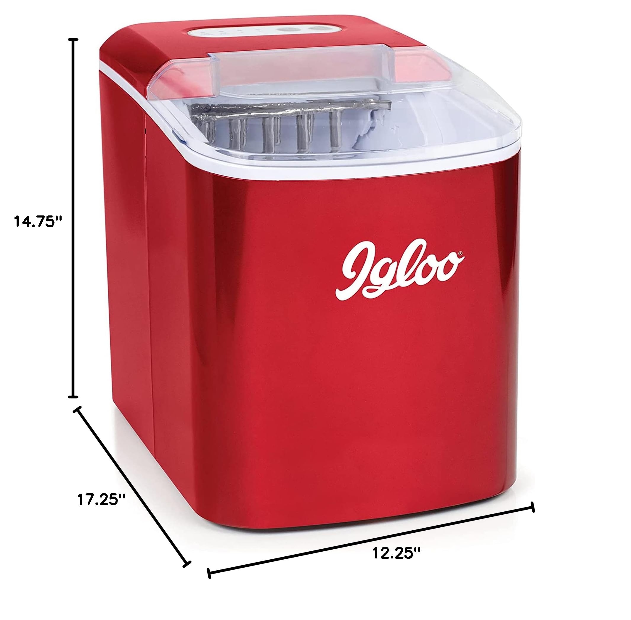 Igloo 26-lb Automatic Electric Countertop Ice Maker - 9 Cubes in 7 Minutes, Includes Scoop & Basket - Perfect for Home, Office, Parties, and Outdoor Events