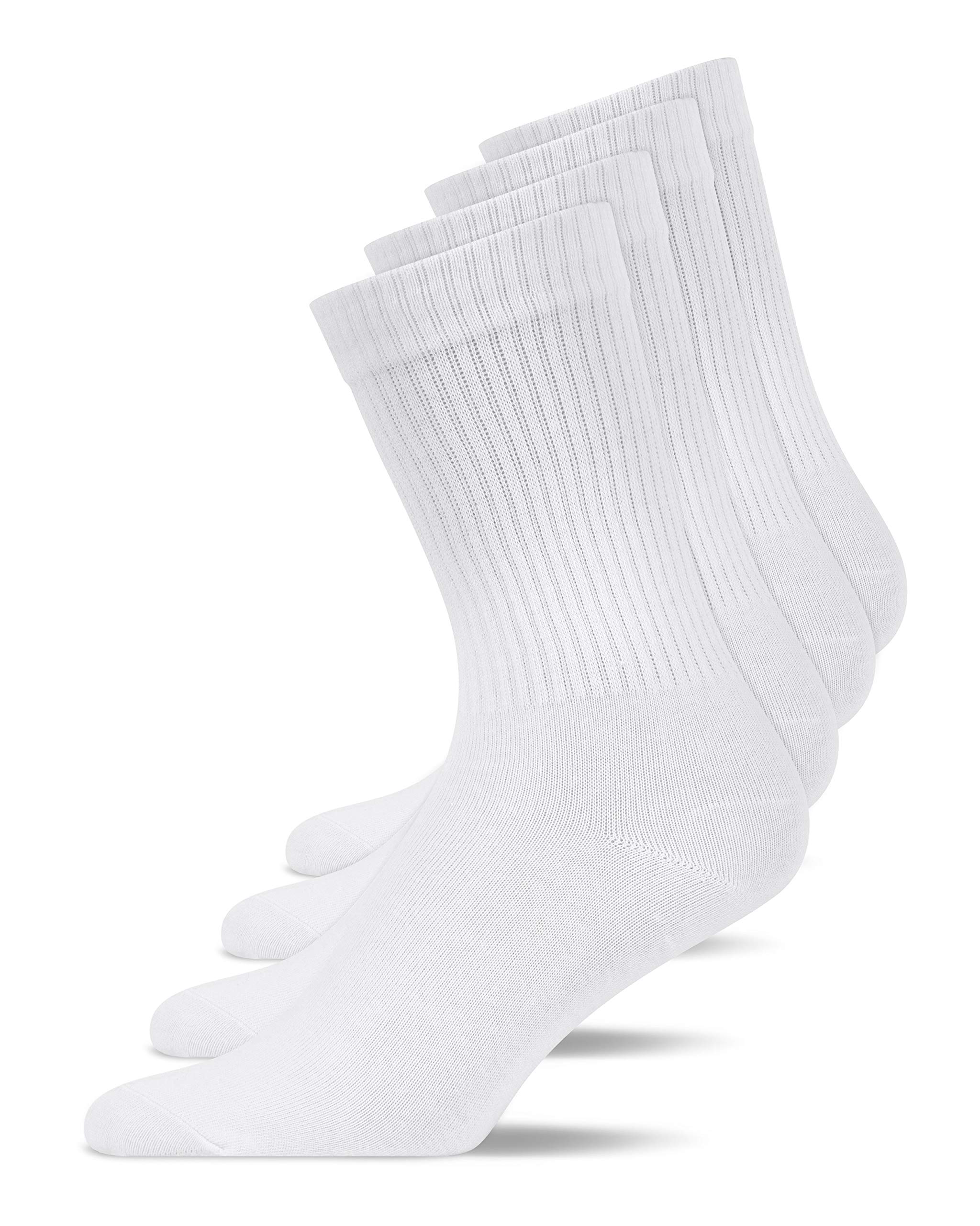 4 Pairs Organic Cotton Terry Socks for Men & Women - Breathable Athletic Socks Size 35-50 - Perfect for Running, Gym, Tennis & Crossfit - Comfortable Workout Socks for Sports & Casual Wear