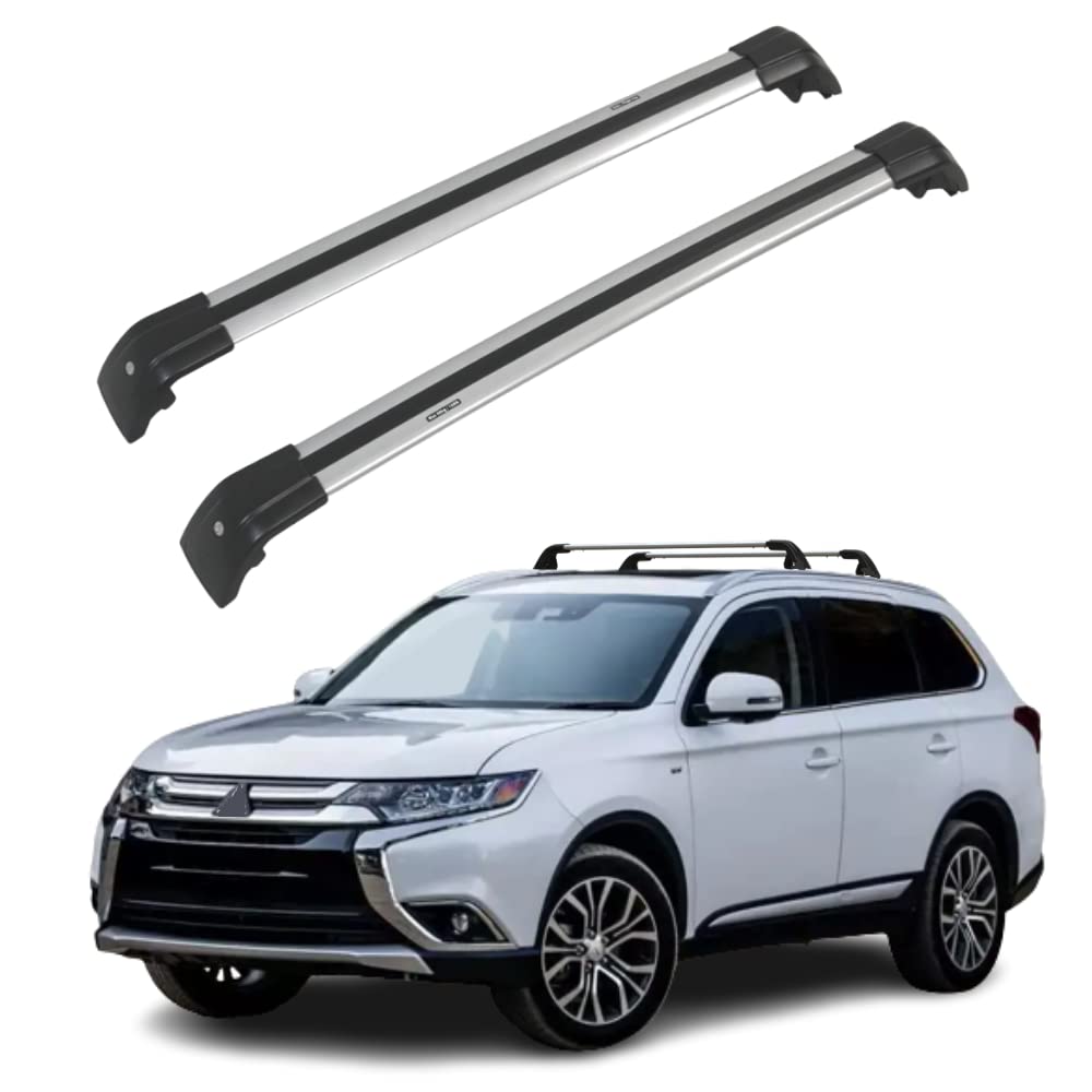 **Mitsubishi Outlander Roof Rack Cross Bars 2013-2019 - Aluminum Replacement for Cargo Carrier, Luggage, Kayak, Canoe, Bike, Snowboard & Ski - Perfect for Road Trips & Outdoor Adventures**