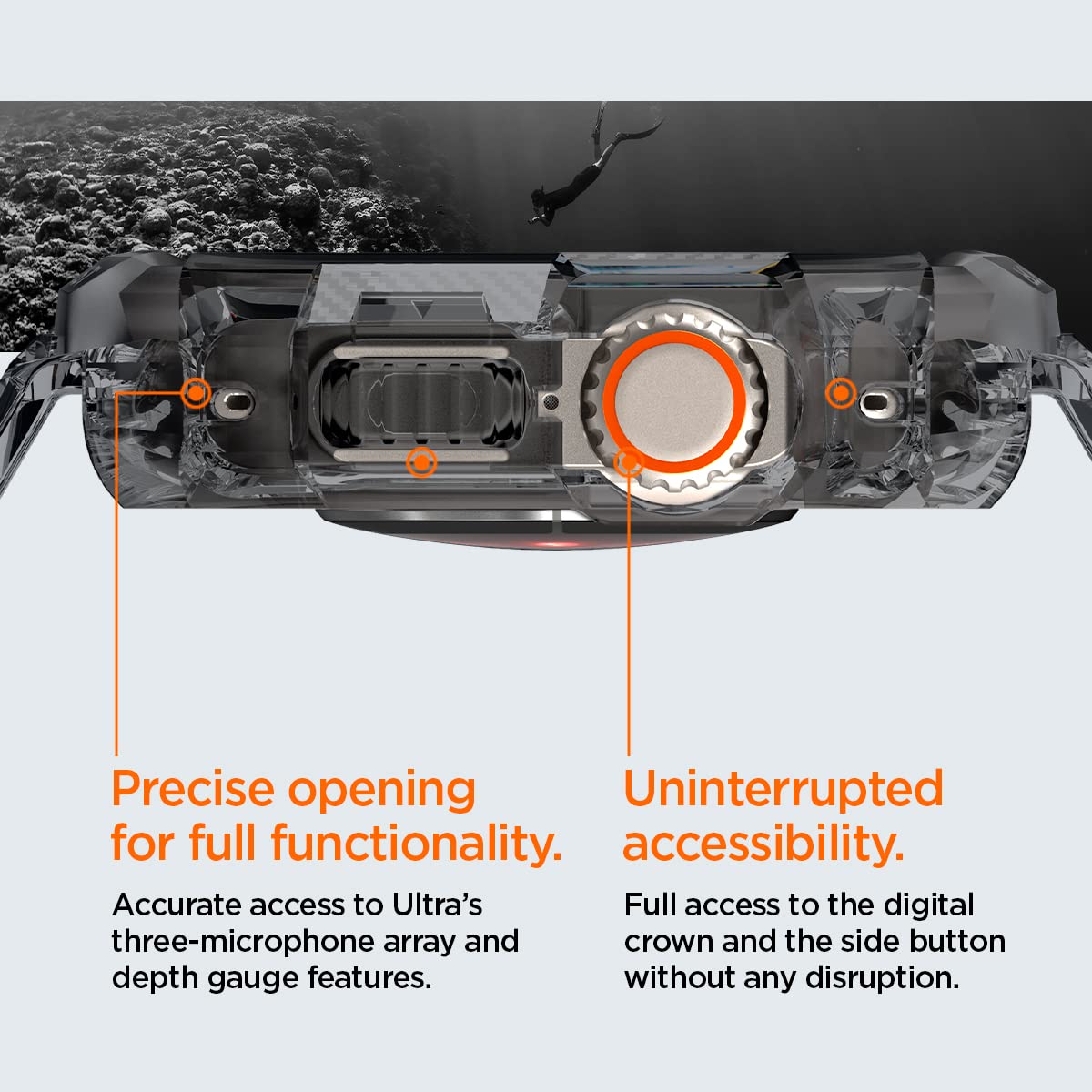 Spigen Rugged Armor Pro Case for Apple Watch Ultra 2/1 - Shockproof TPU Cover with Durable Band - Perfect for Outdoor Sports, Hiking & Extreme Activities