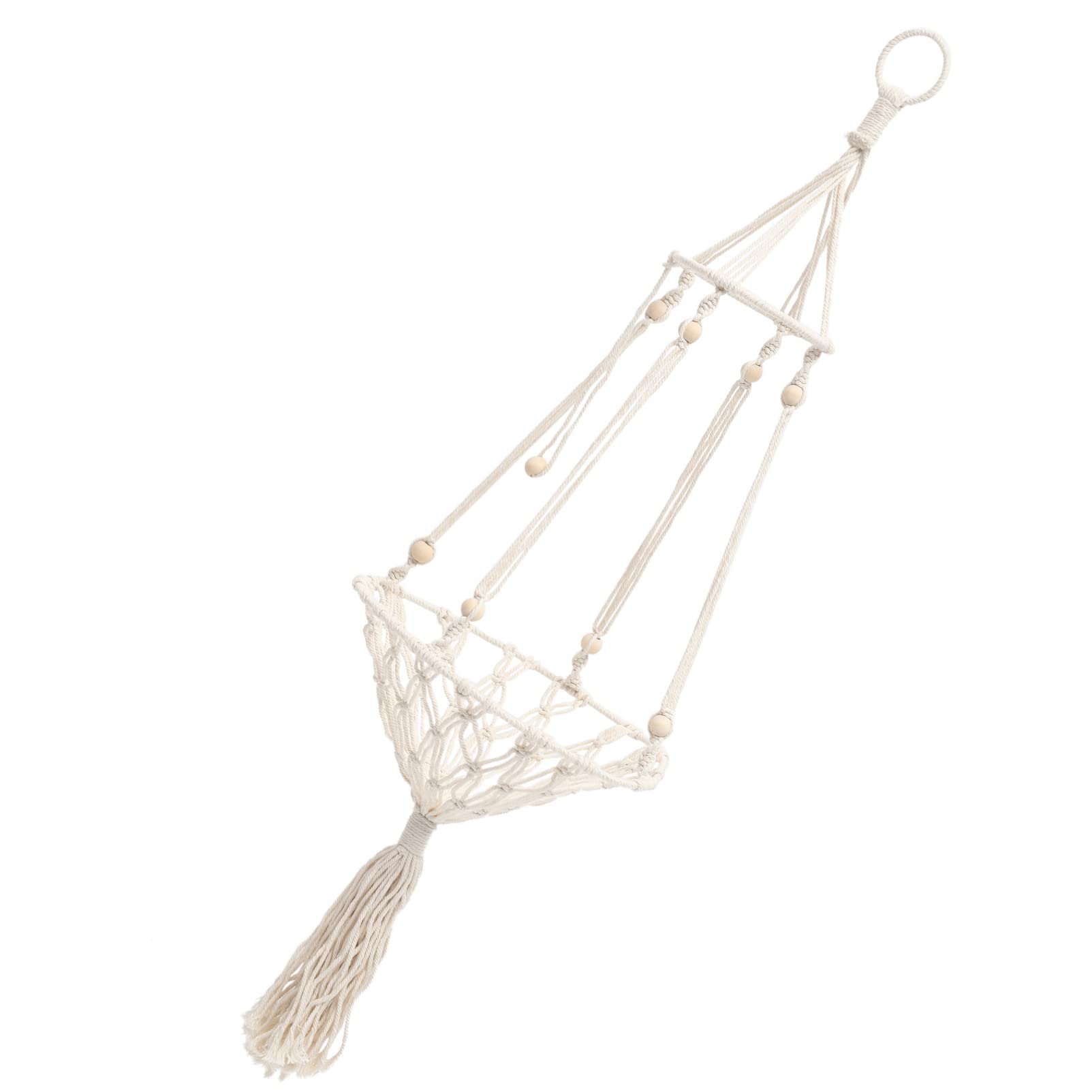 IPetBoom Macrame Cat Hammock Bed - Bohemian Style Cotton Rope Hanging Cat Bed with Tassels for Indoor/Outdoor Use | Cozy Cat Swing, Kitten Shelf & Playhouse for Relaxation and Playtime