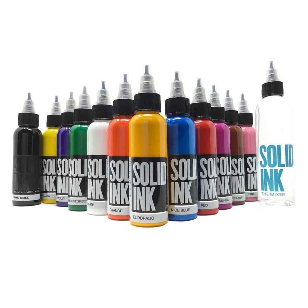 12 Color Set, 1 oz. Solid Ink for Calligraphy, Drawing, and DIY Crafts | Premium Quality Artist Ink for Professional & Hobby Use