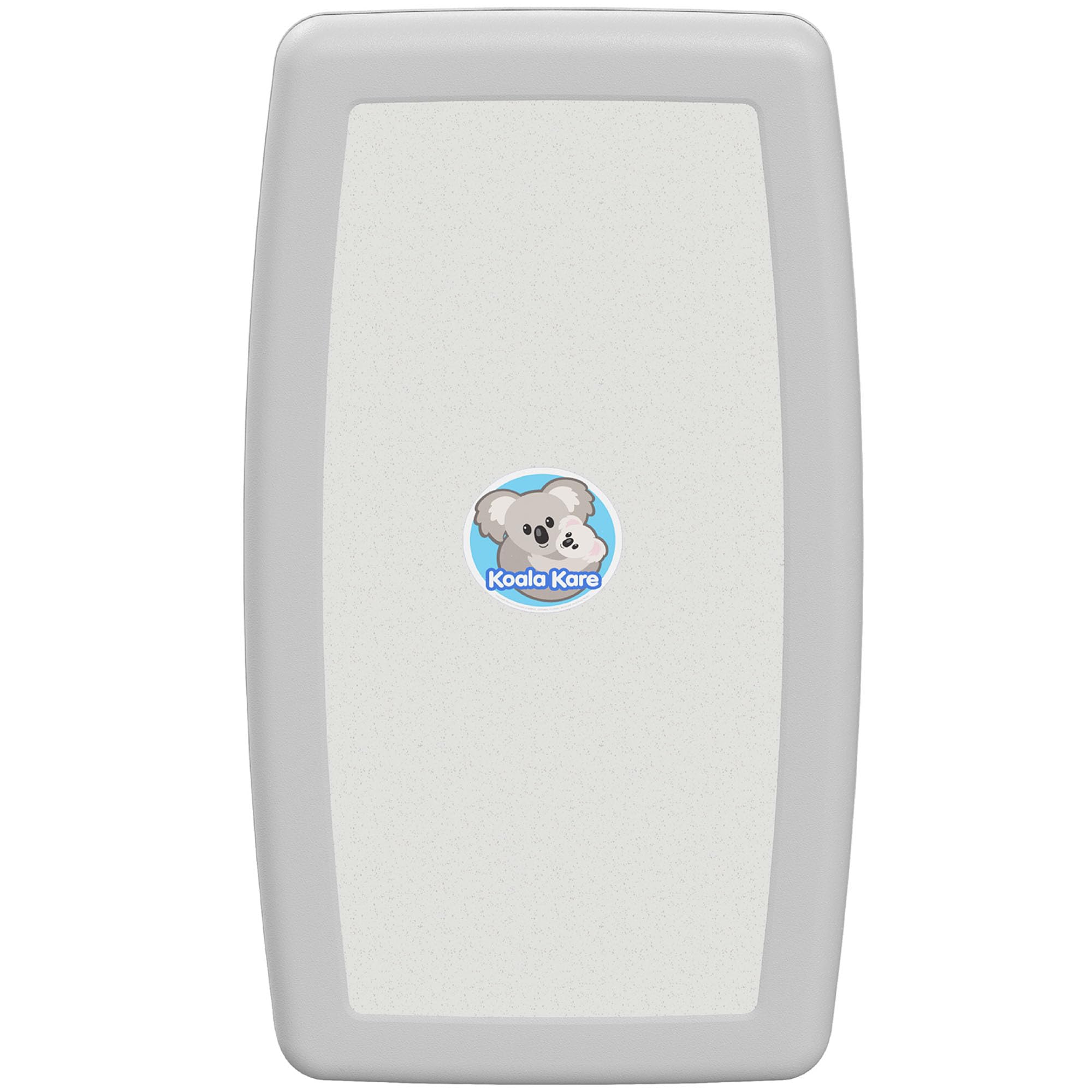Koala Kare KB301-05 Vertical Wall Mount Baby Changing Station - Foldable Plastic Diaper Table with Safety Straps (White Granite) for Nursery, Daycare & Public Restrooms