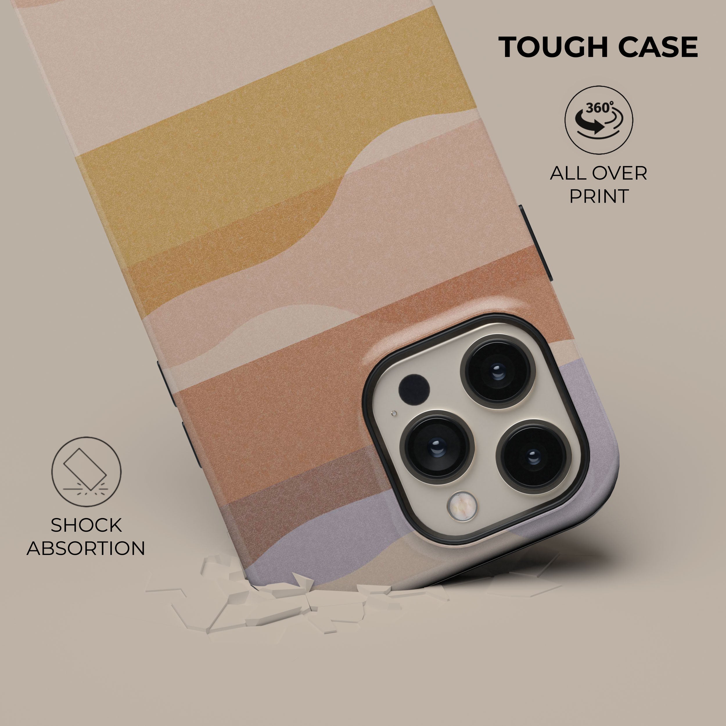 Cloudy Layers Shockproof Phone Case for iPhone 15/14/13 - Slim Protective Cover with Matte Finish | Perfect for Outdoor Adventures & Daily Use